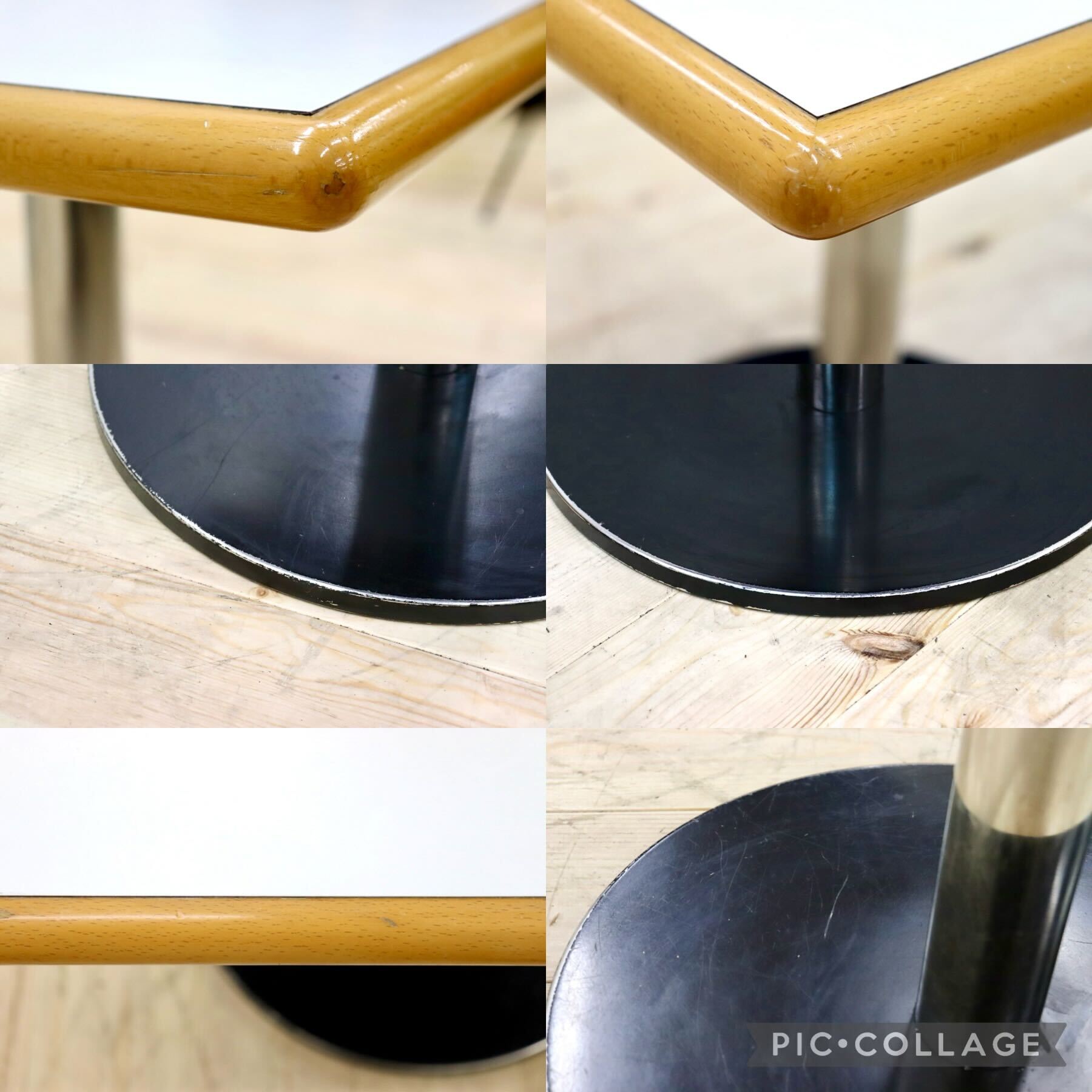 GMGK564A○阪急百貨店 レトロ カフェテーブル サイドテーブル スクエアテーブル 店舗什器 オフィス テラス カフェ ヴィンテージ