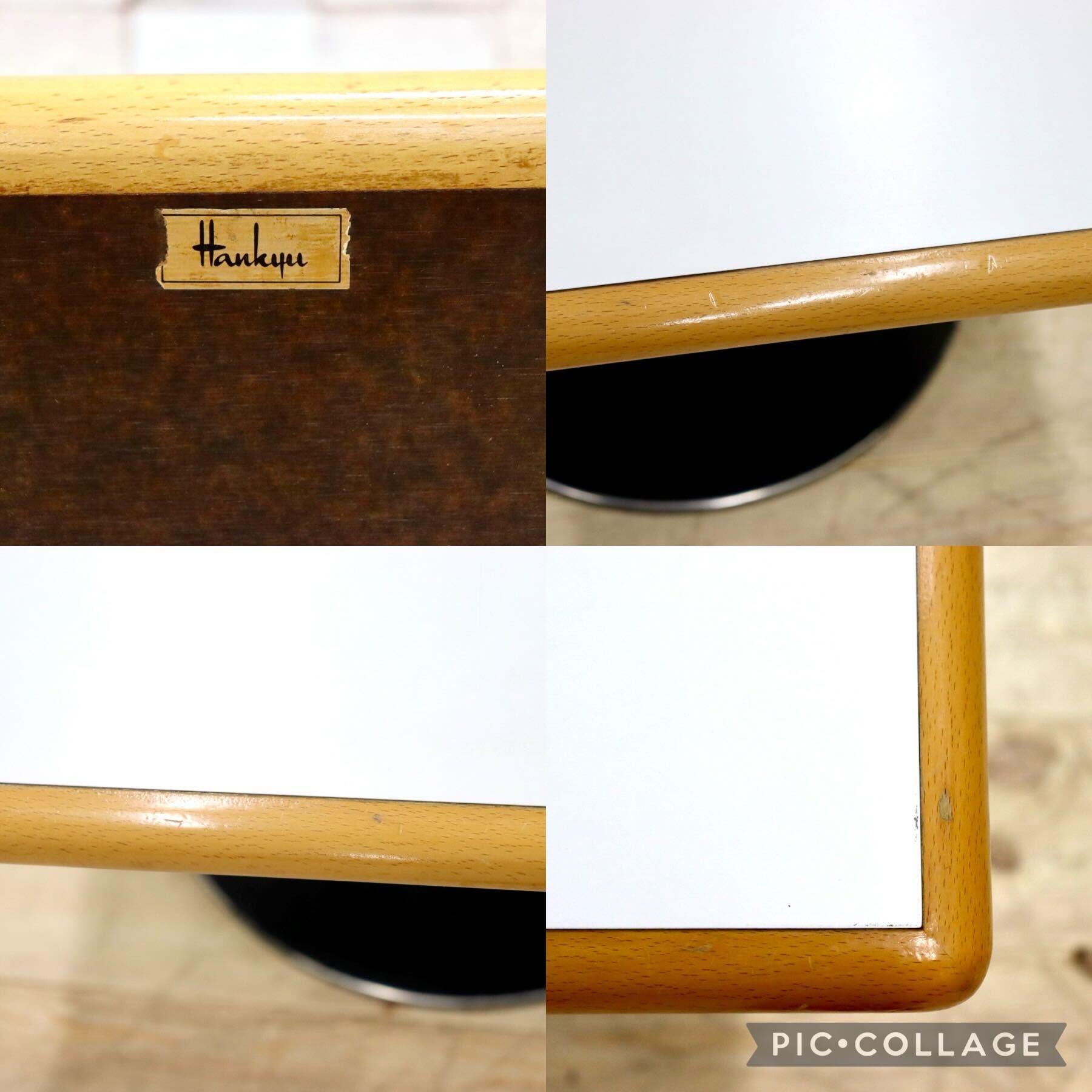 GMGK564A○阪急百貨店 レトロ カフェテーブル サイドテーブル スクエアテーブル 店舗什器 オフィス テラス カフェ ヴィンテージ