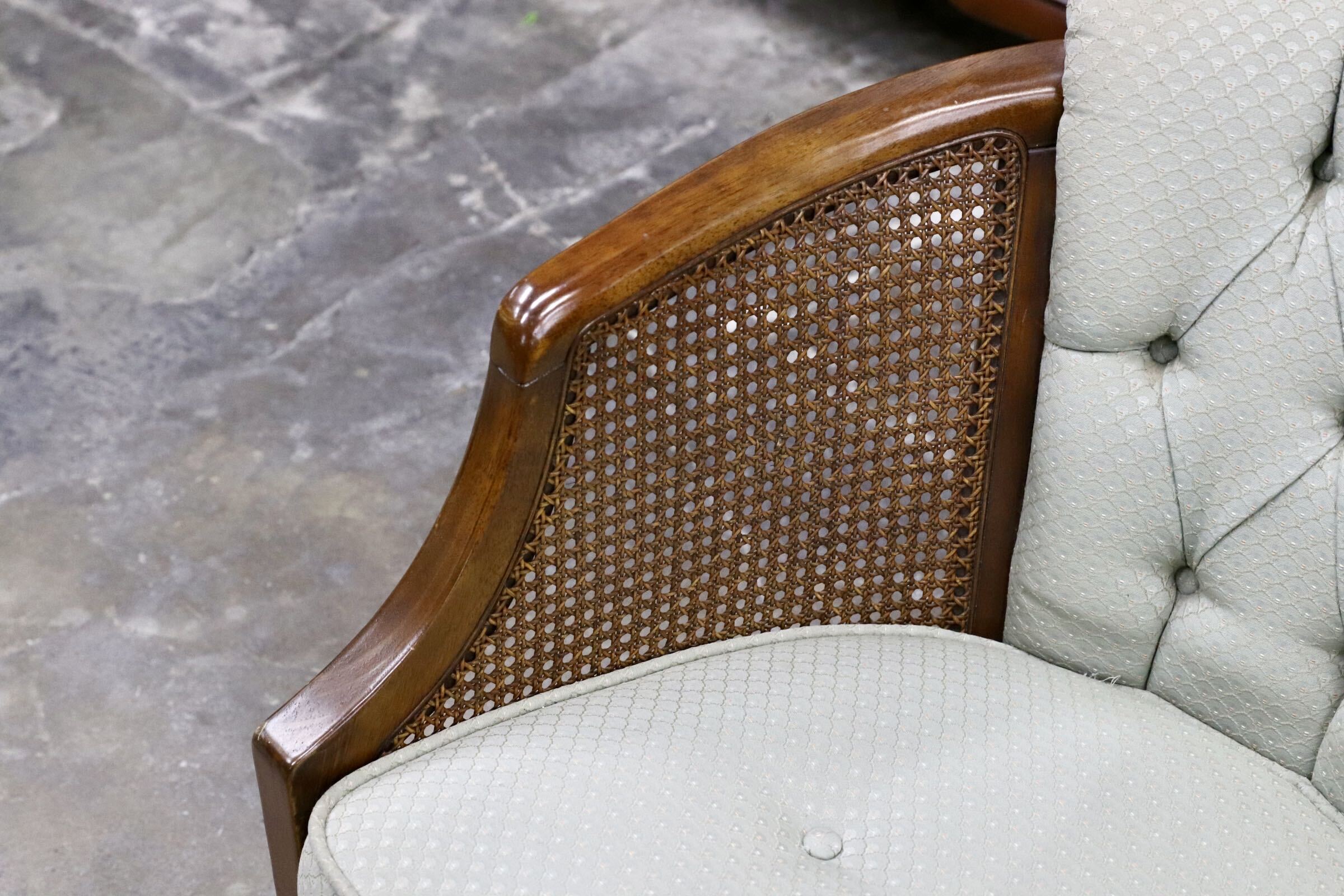 GMJS250B○三越家具 Brugge / ブルージュ COUNTRY HOUSE カントリーハウス ヴィンテージ シングルソファ ラタン 英国カントリー 稀少