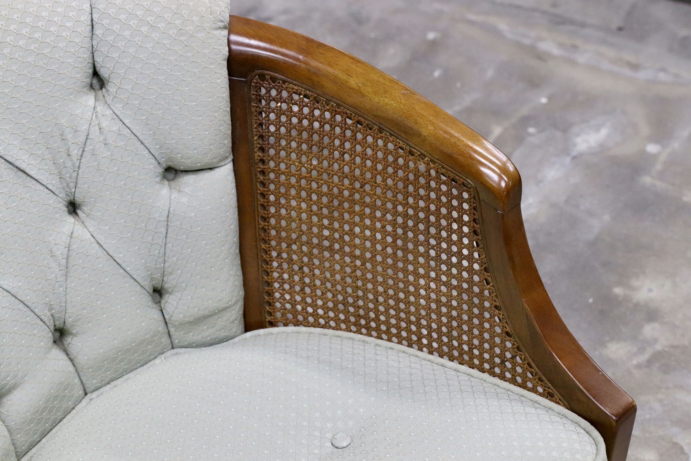 GMJS250B○三越家具 Brugge / ブルージュ COUNTRY HOUSE カントリーハウス ヴィンテージ シングルソファ ラタン 英国カントリー 稀少