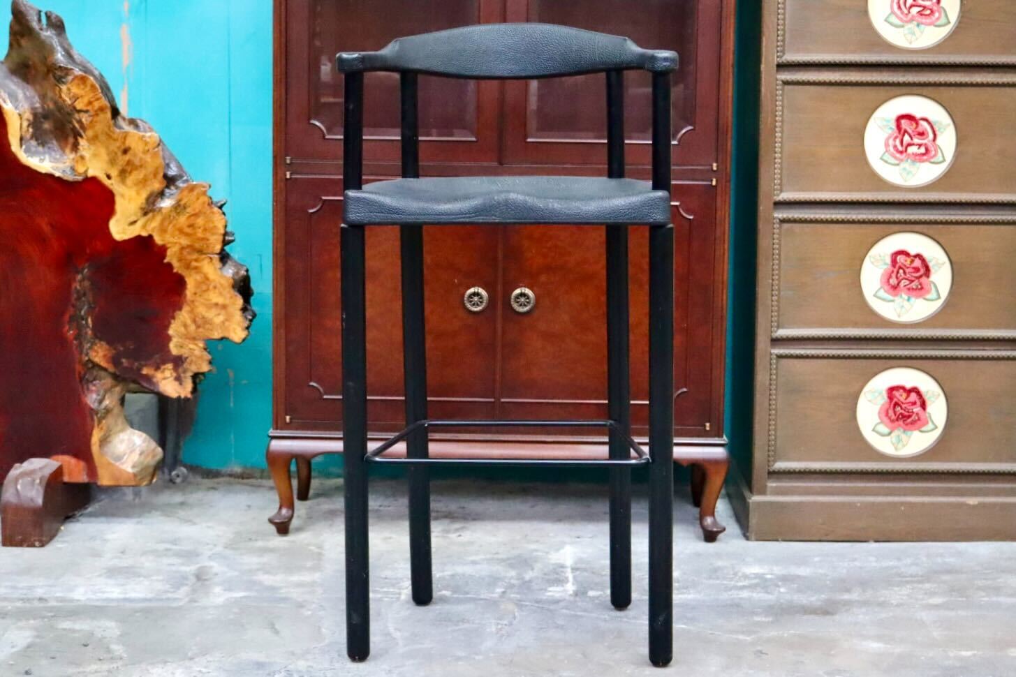 GMIS471E○レオナルド アームチェア カウンターチェア ブラック デザイナーズ 椅子 INTER-DECOR取扱い 検)Cassina Strassle Collection