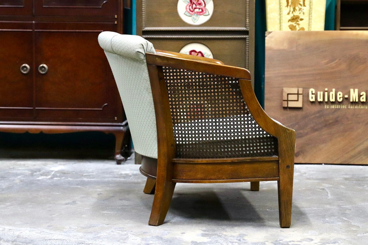 GMJS250B○三越家具 Brugge / ブルージュ COUNTRY HOUSE カントリーハウス ヴィンテージ シングルソファ ラタン 英国カントリー 稀少