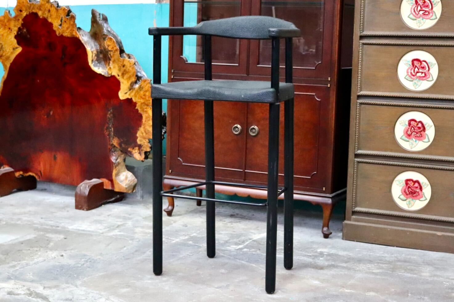 GMIS471G○レオナルド アームチェア カウンターチェア ブラック デザイナーズ 椅子 INTER-DECOR取扱い 検)Cassina Strassle Collection