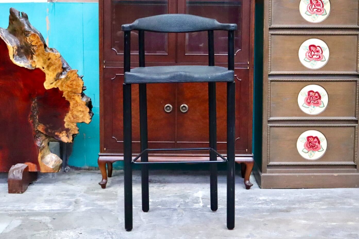GMIS471G○レオナルド アームチェア カウンターチェア ブラック デザイナーズ 椅子 INTER-DECOR取扱い 検)Cassina Strassle Collection