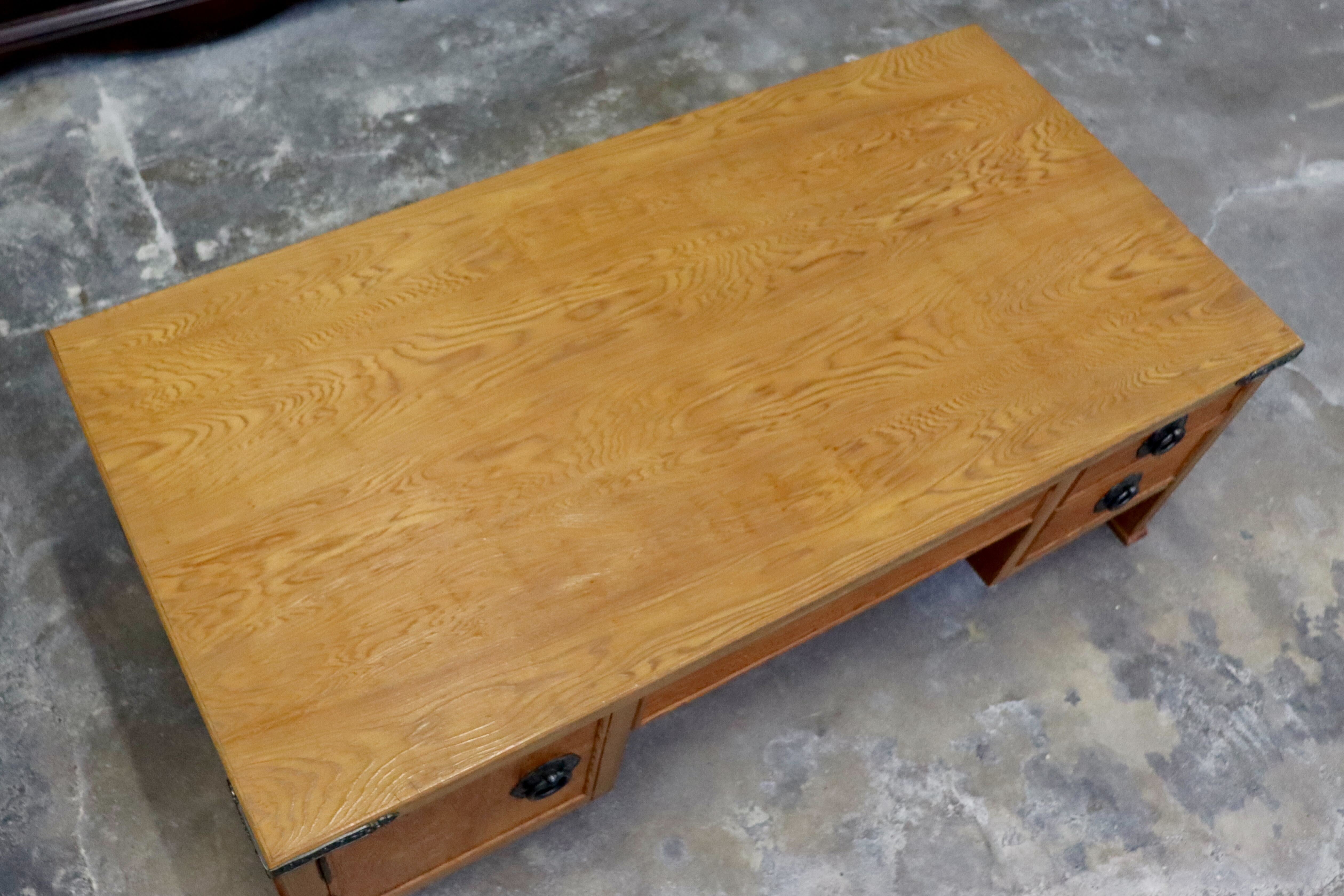 GMIK484○世界遺産屋久杉 民芸家具 文机 座敷机 座卓 ローテーブル 作業台 和室 デスク 机 アンティーク レトロ 伝統工芸 和モダン