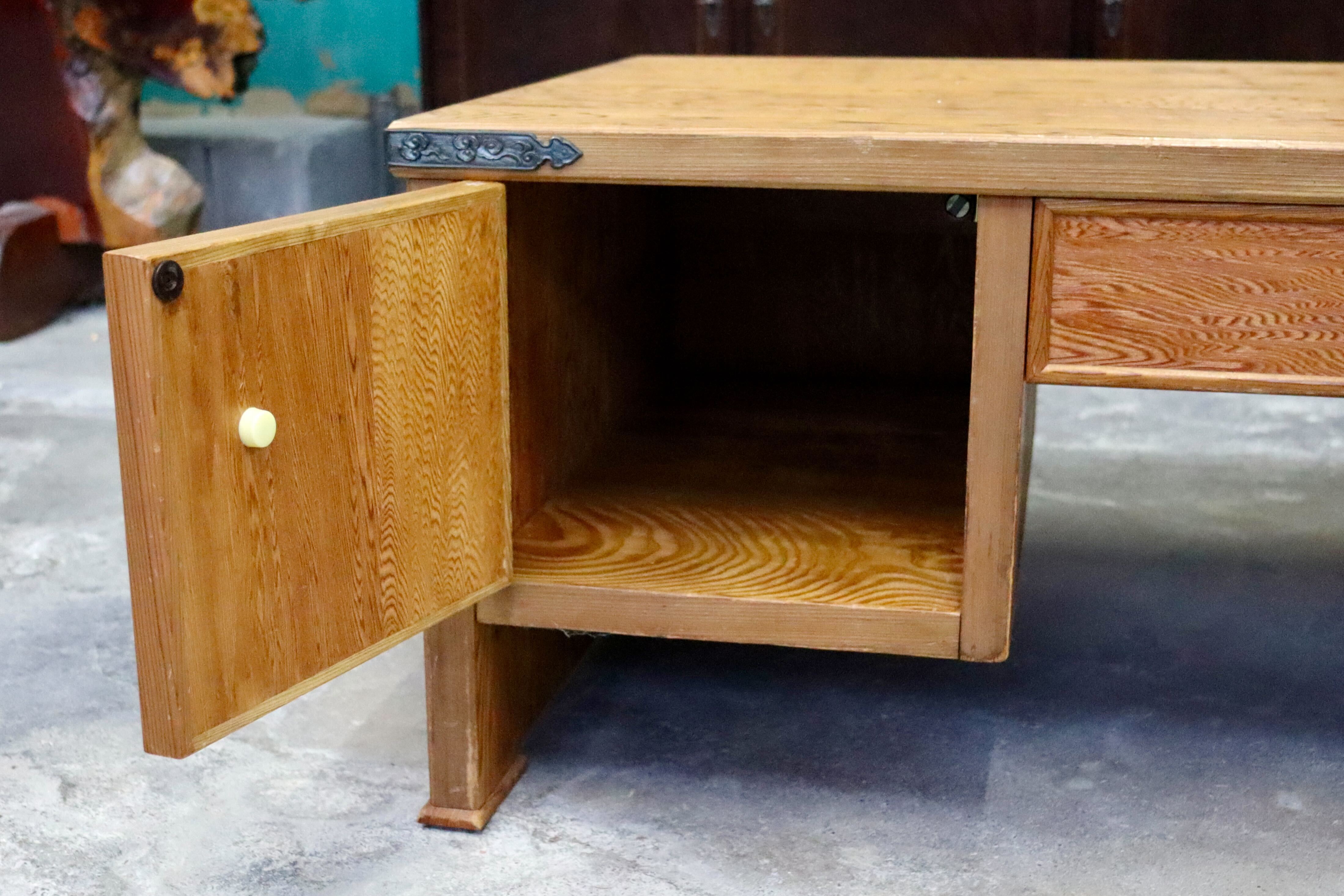 GMIK484○世界遺産屋久杉 民芸家具 文机 座敷机 座卓 ローテーブル 作業台 和室 デスク 机 アンティーク レトロ 伝統工芸 和モダン