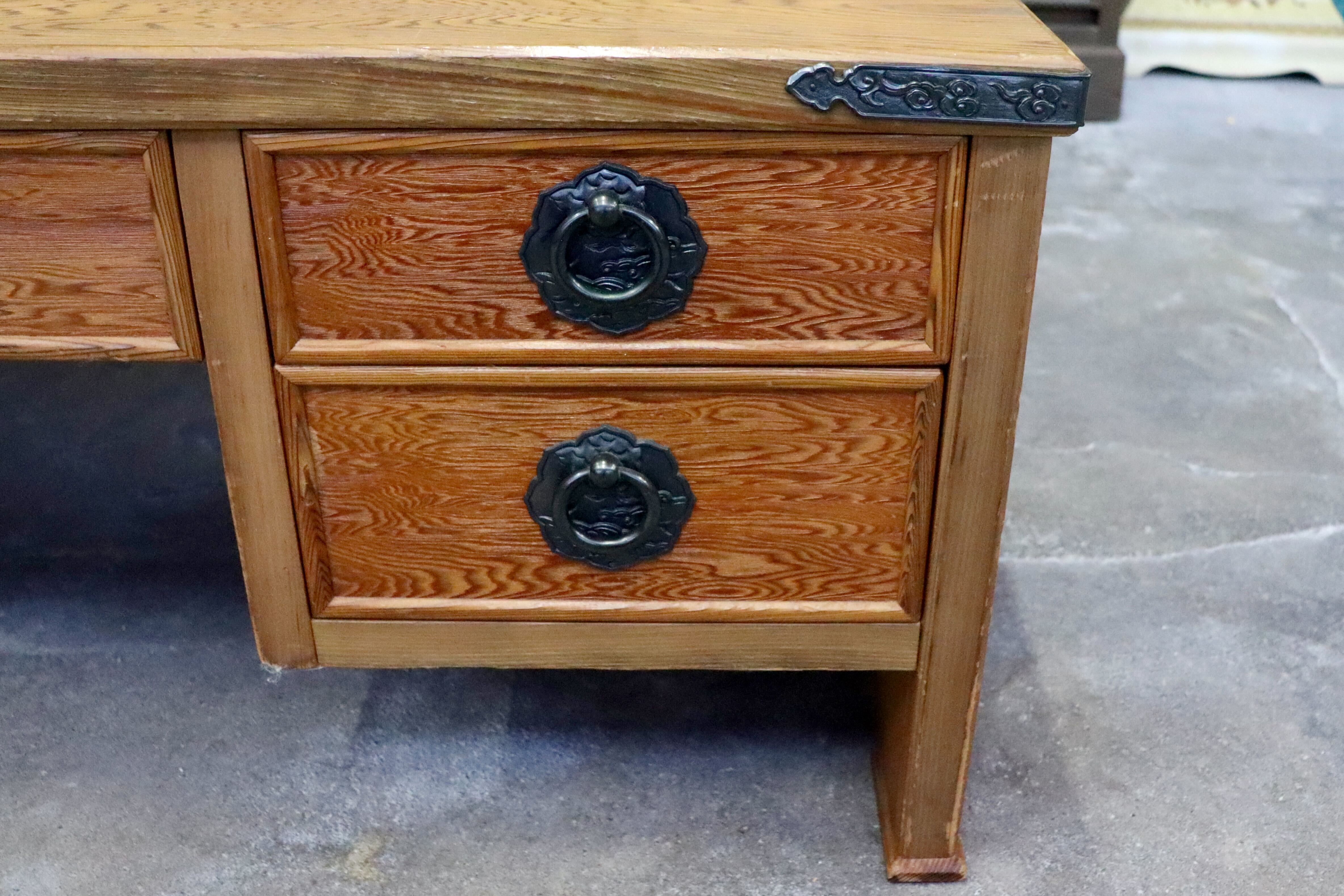 GMIK484○世界遺産屋久杉 民芸家具 文机 座敷机 座卓 ローテーブル 作業台 和室 デスク 机 アンティーク レトロ 伝統工芸 和モダン