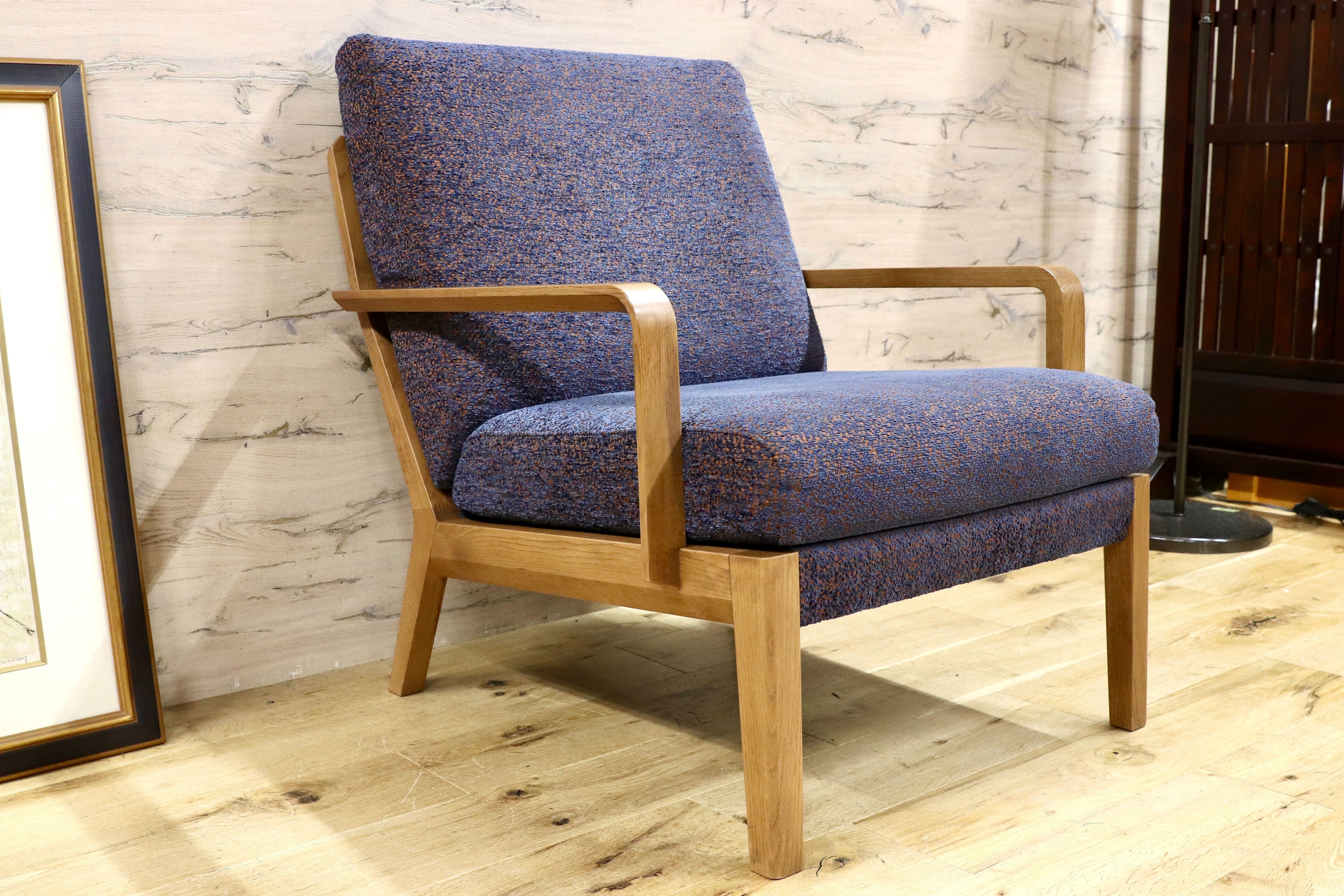 GMHS5A○karimoku / カリモク WU45 1人掛けソファ シングルソファ ラウンジチェア ファブリック オーク材 定価18.8万