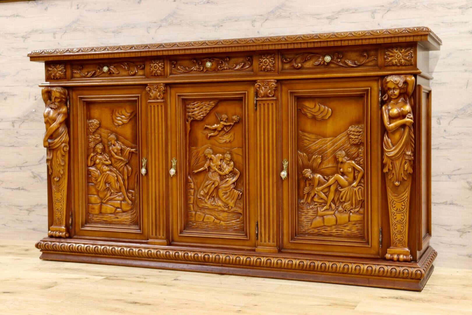 GMIS218○RIO FURNITURE / リオファニチャー イタリア製 最高級 サイドボード リビングボード ロココ クラシック アンティーク 約150万