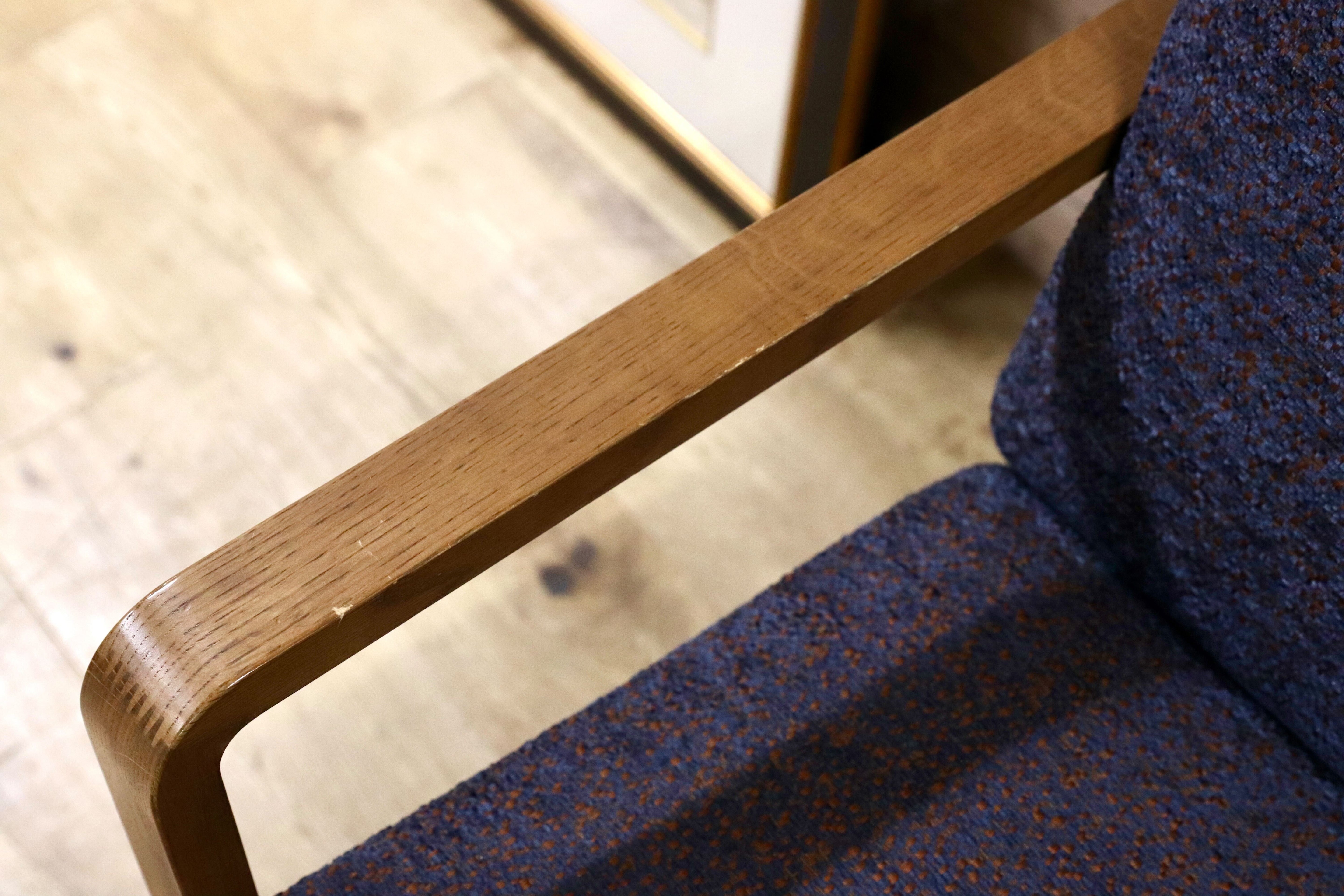 GMHS5A○karimoku / カリモク WU45 1人掛けソファ シングルソファ ラウンジチェア ファブリック オーク材 定価18.8万