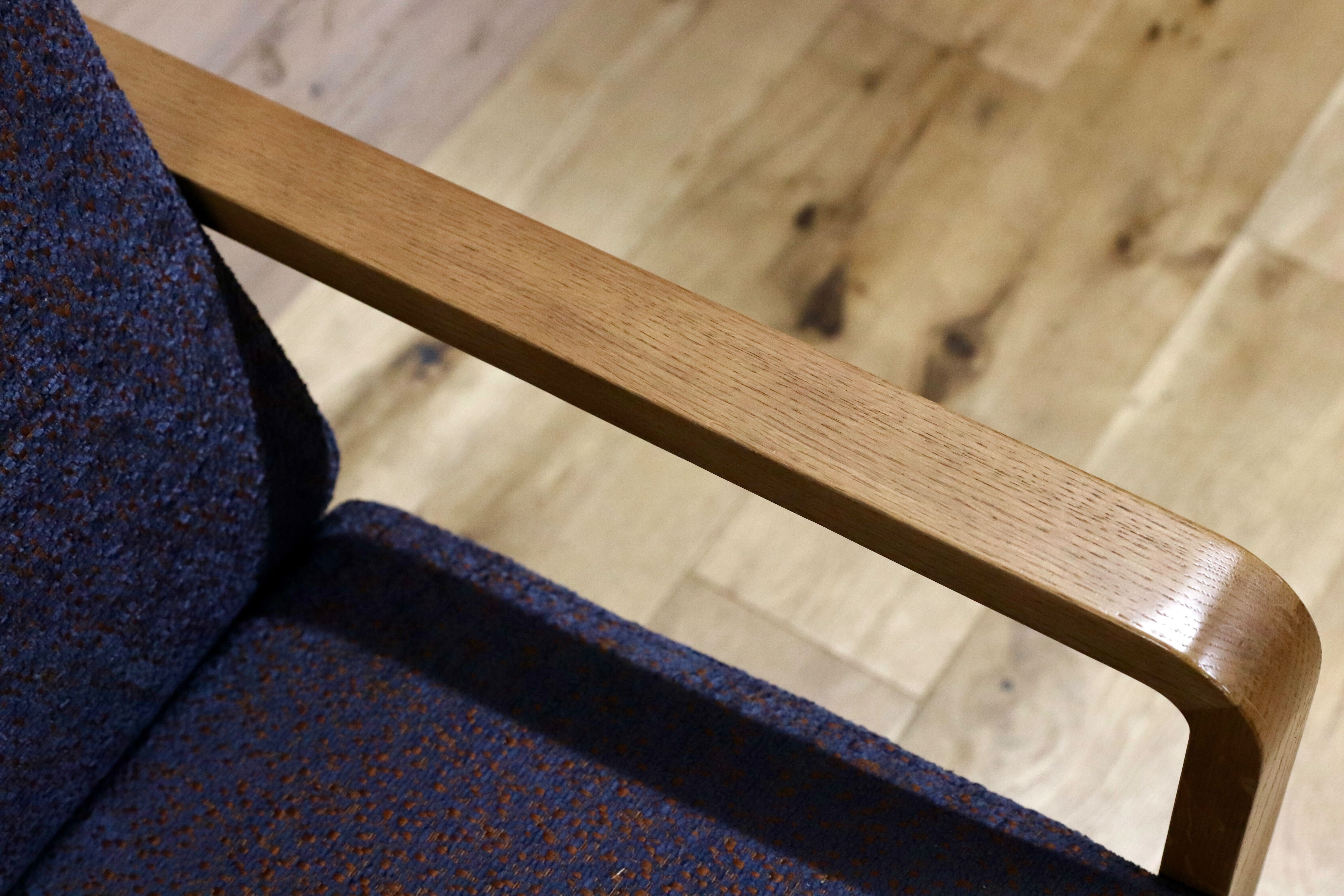 GMHS5A○karimoku / カリモク WU45 1人掛けソファ シングルソファ ラウンジチェア ファブリック オーク材 定価18.8万