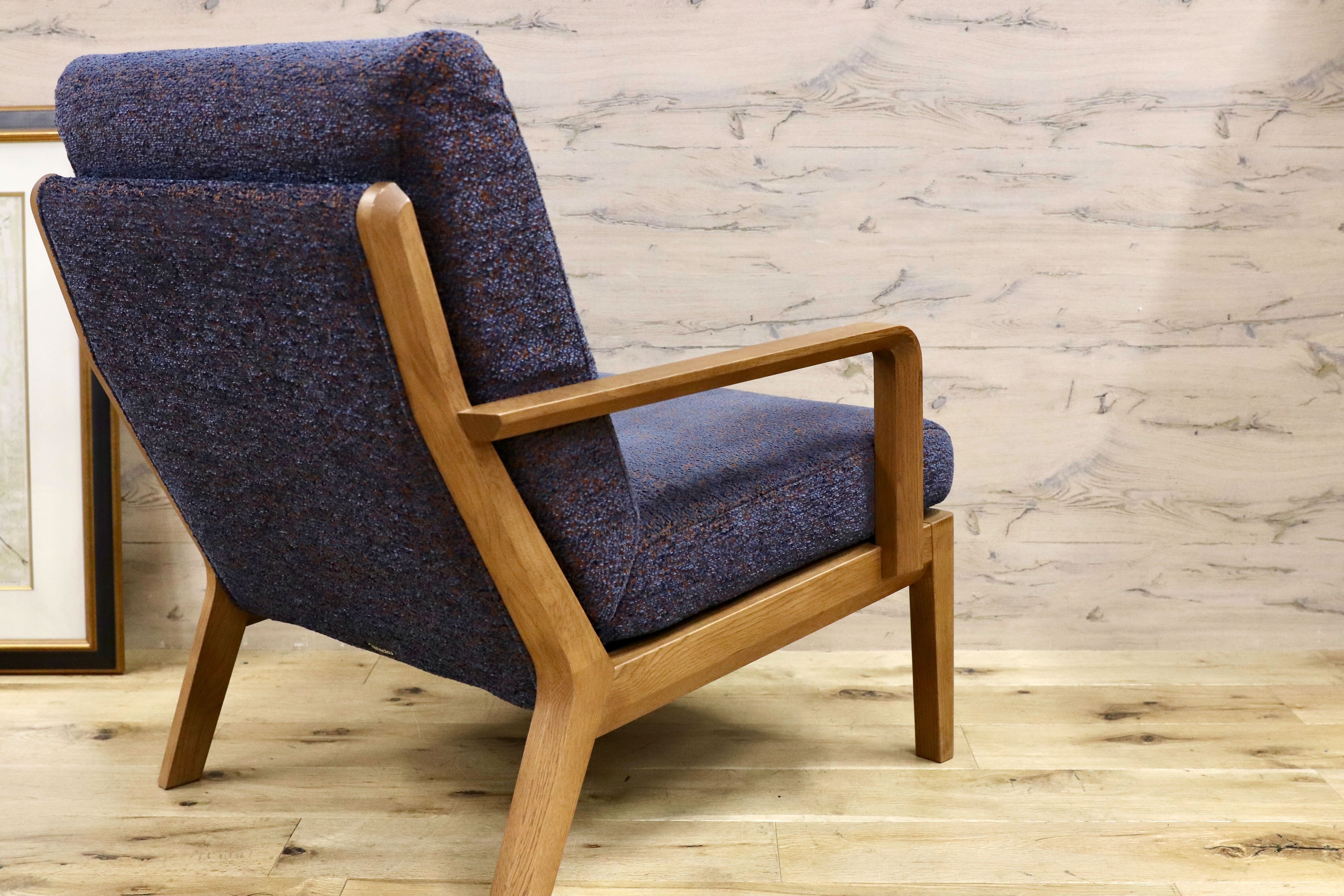 GMHS5A○karimoku / カリモク WU45 1人掛けソファ シングルソファ ラウンジチェア ファブリック オーク材 定価18.8万