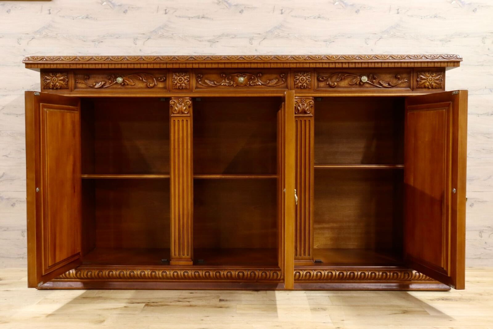 GMIS218○RIO FURNITURE / リオファニチャー イタリア製 最高級 サイドボード リビングボード ロココ クラシック アンティーク 約150万