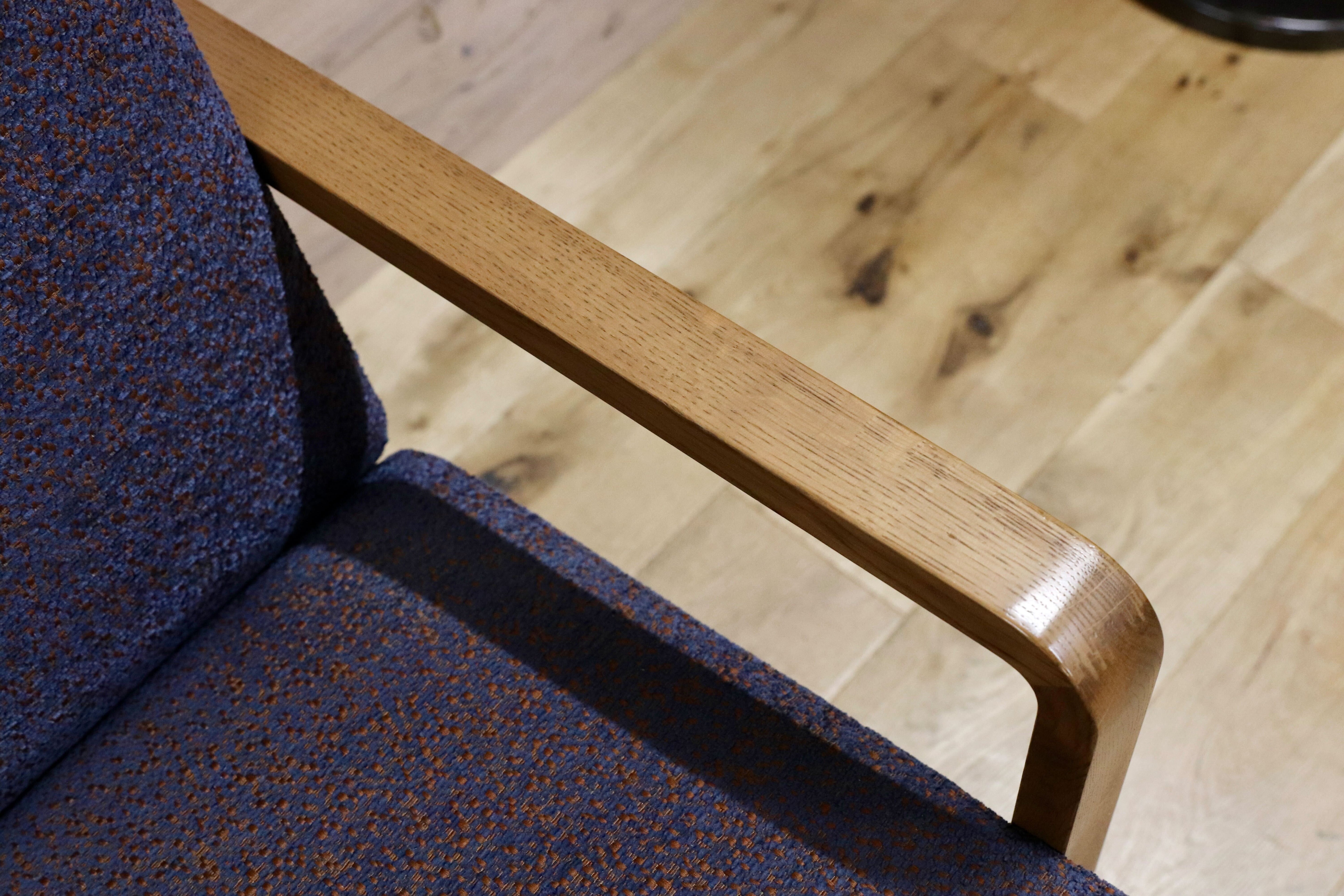 GMHS5B○karimoku / カリモク WU45 1人掛けソファ シングルソファ ラウンジチェア ファブリック オーク材 定価18.8万