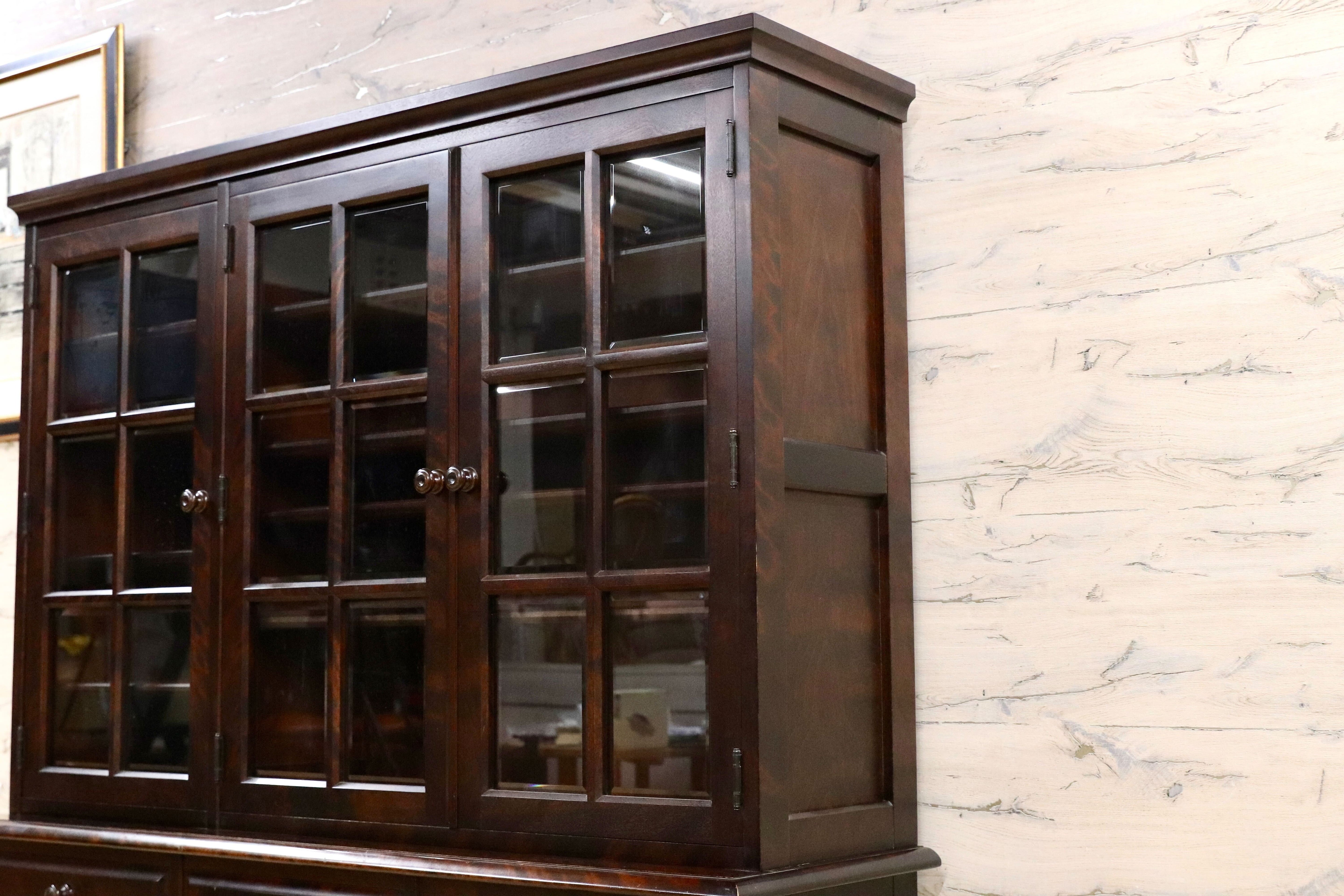 GMIS30○北海民芸家具 キャビネット 飾り棚 食器棚 水屋棚 樺材 民藝 アンティーク 和家具 和モダン レトロ 飛騨産業