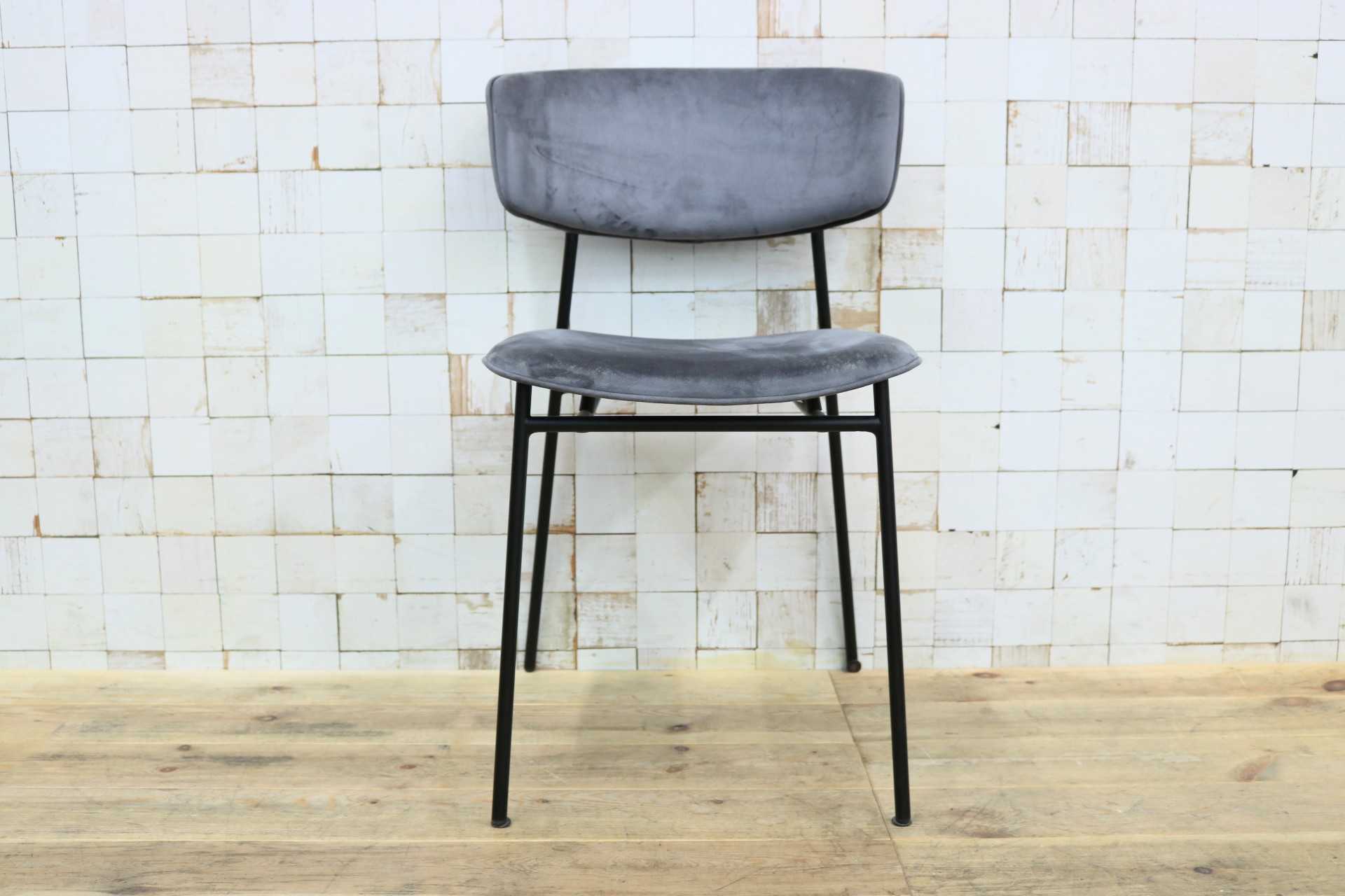 GMIH542B◯Calligaris / カリガリス Fifties フィフティーズ ダイニングチェア アームレスチェア 食卓椅子 椅子 ベロア イタリア モダン