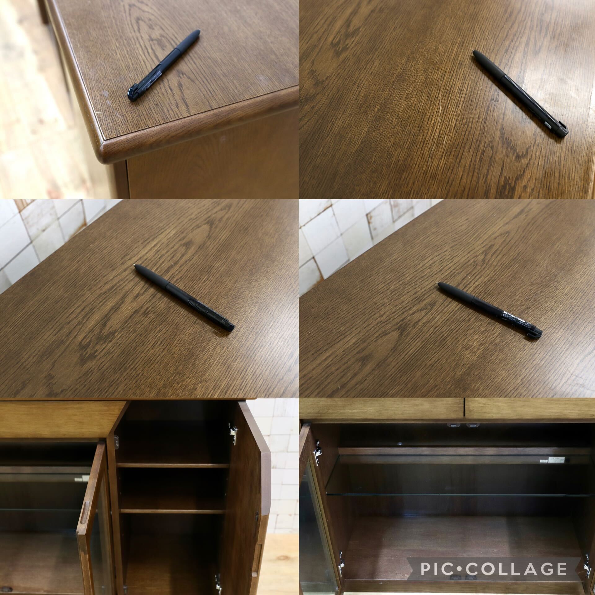 GMIH153○karimoku / カリモク サイドボード リビングボード 飾り棚 キャビネット キュリオ 国産家具 オーク ブラウン 和モダン