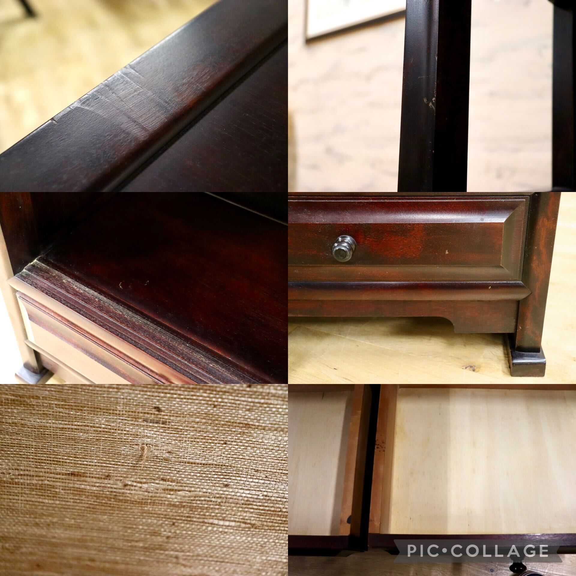 GMHH274○九州民芸家具 飾り棚 茶棚 キャビネット ミズメザクラ レトロ 和家具 和室 座敷 和モダン 古民家 くず布張 検)松本民芸家具