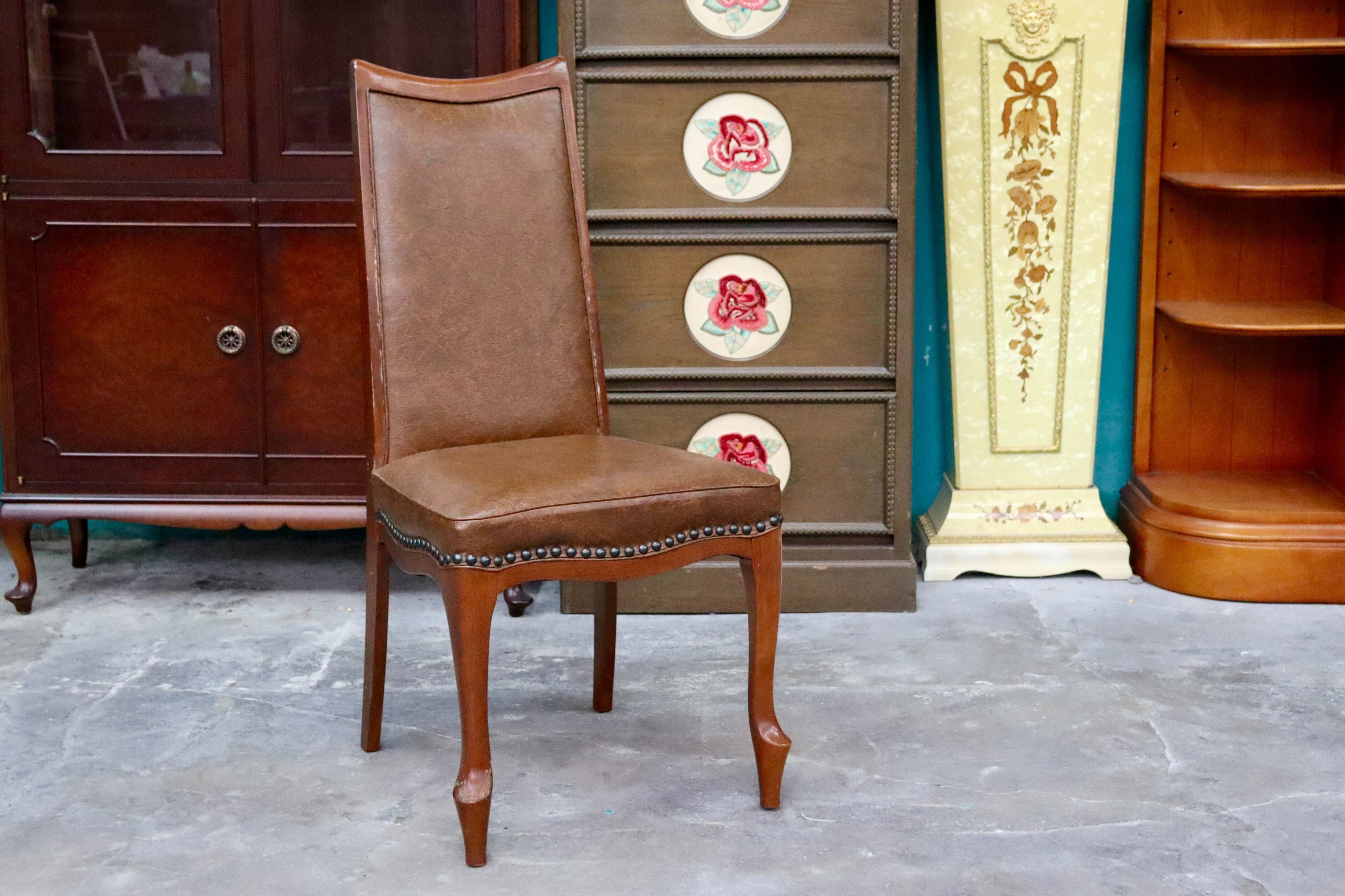 GMIK630○maruni / マルニ ベルサイユ グレース ダイニングチェア ハイバックチェア 椅子 鋲打ち 猫脚 合皮 ヨーロピアン クラシック