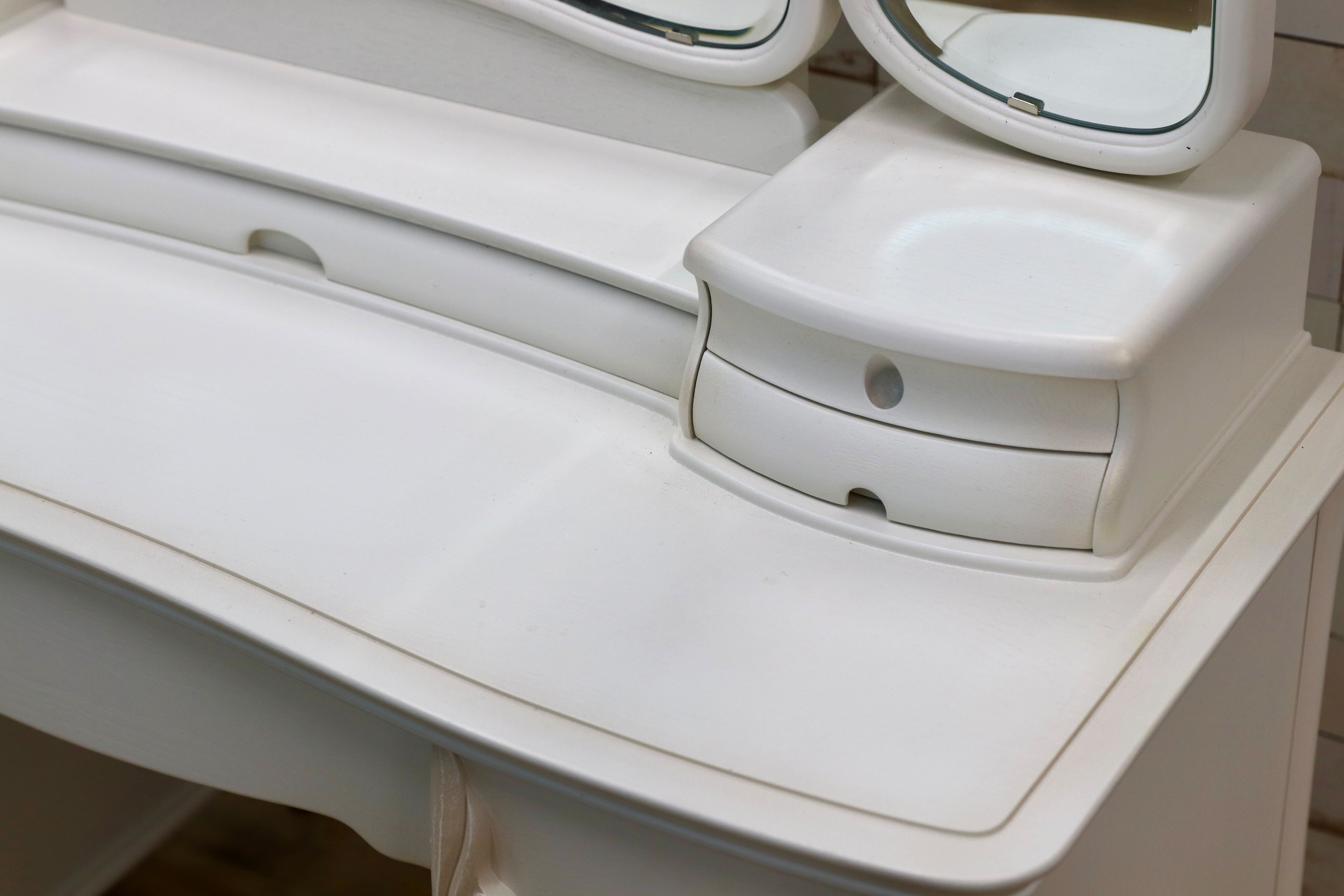 GMIS286○松永工房 Continue カンティーニュ ドレッサー 化粧台 鏡台 ホワイト シャビー エレガント IDC大塚家具