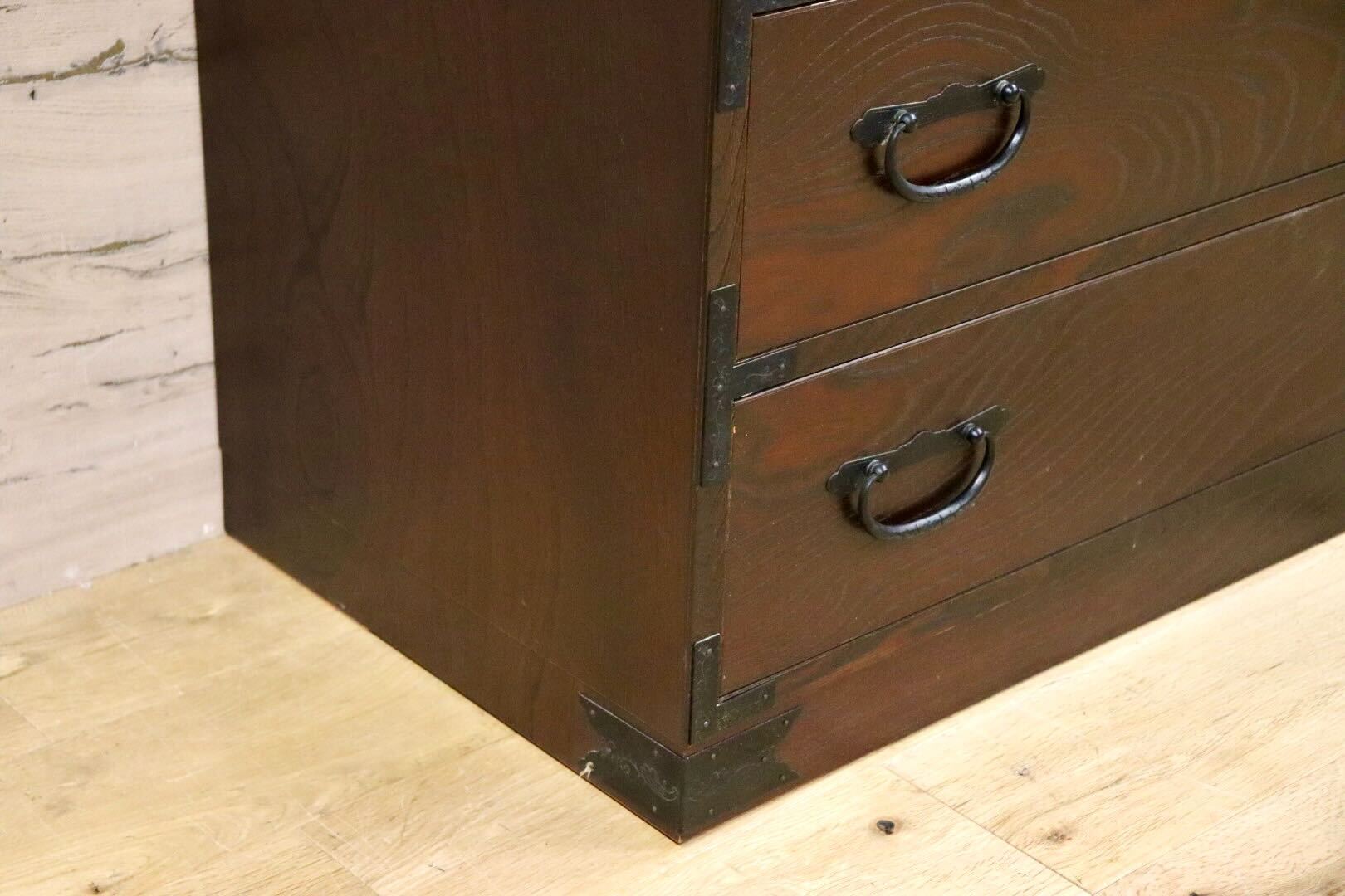 GMHS158A○青木産業 江戸 整理箪笥 時代箪笥 チェスト 整理タンス 和家具 収納家具 欅 民芸家具 古民家 和モダン