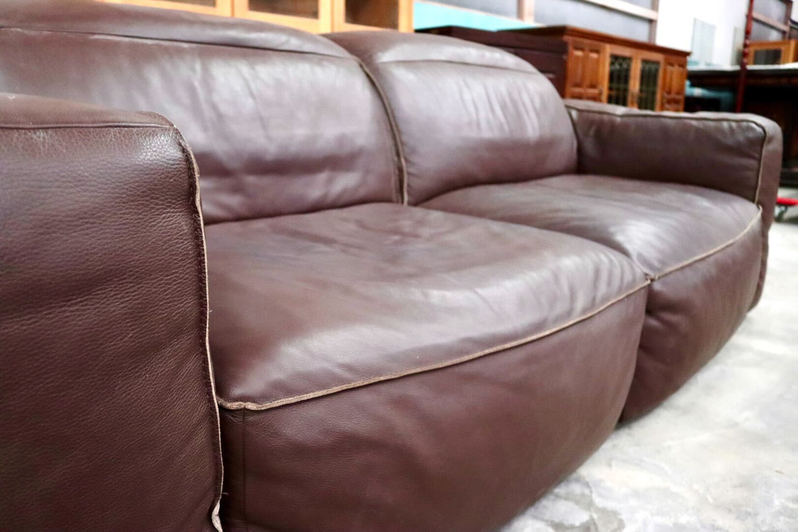 GMIK592A○Seduta d'Arte 2人掛けソファ ラブソファ 背もたれリクライニング オットマン 本革 カジュアル モダン イタリア家具