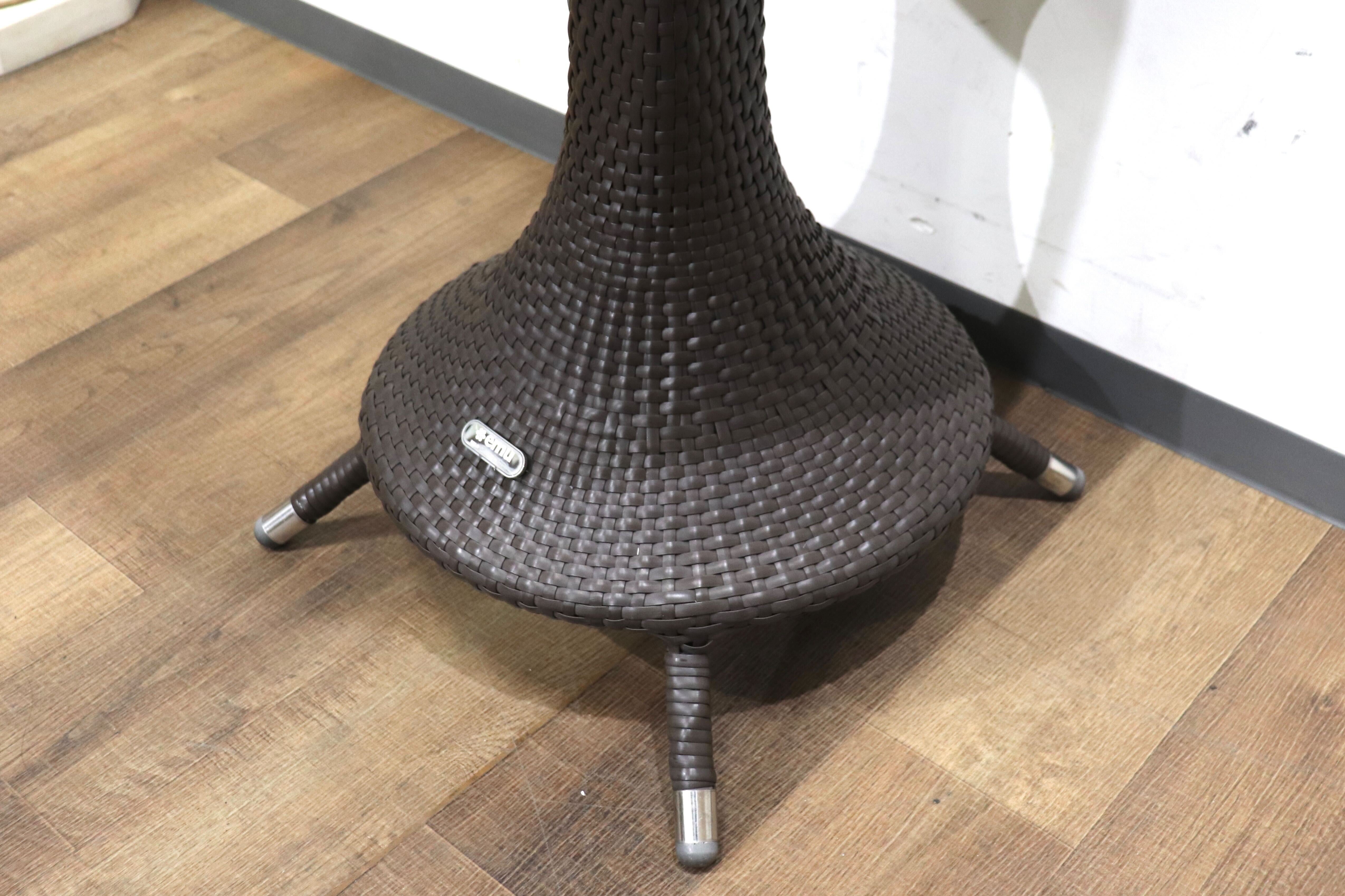 GMHN287A○emu / エミュー ニロテーブル ガラステーブル カフェテーブル ファイバーラタン リゾート ガーデン イタリア 廃番 定価約7.4万