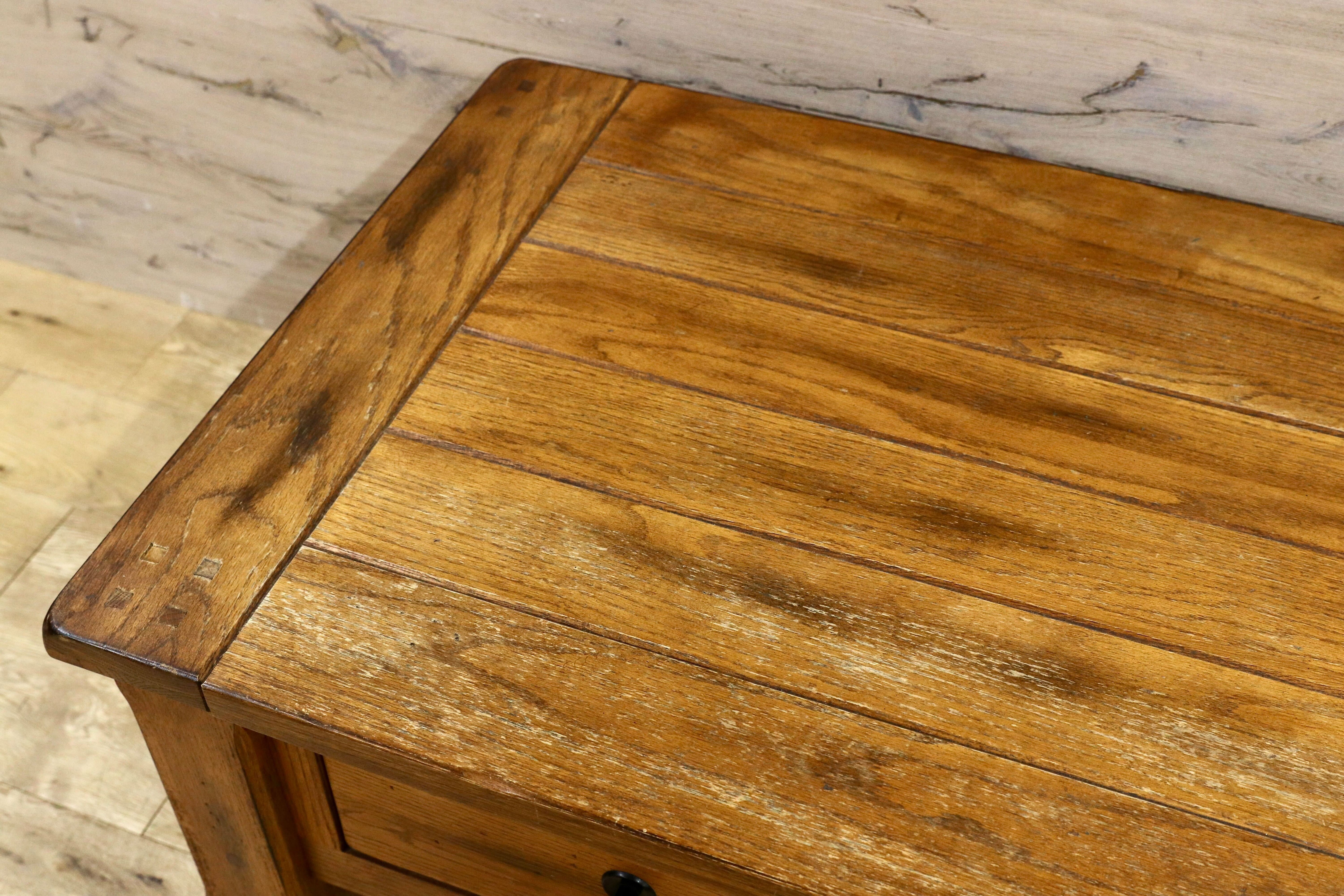 GMHK471○オーク材 ヴィンテージ センターテーブル リビングテーブル クラシック カフェ 店舗什器 古木 アンティーク調 ローテーブル