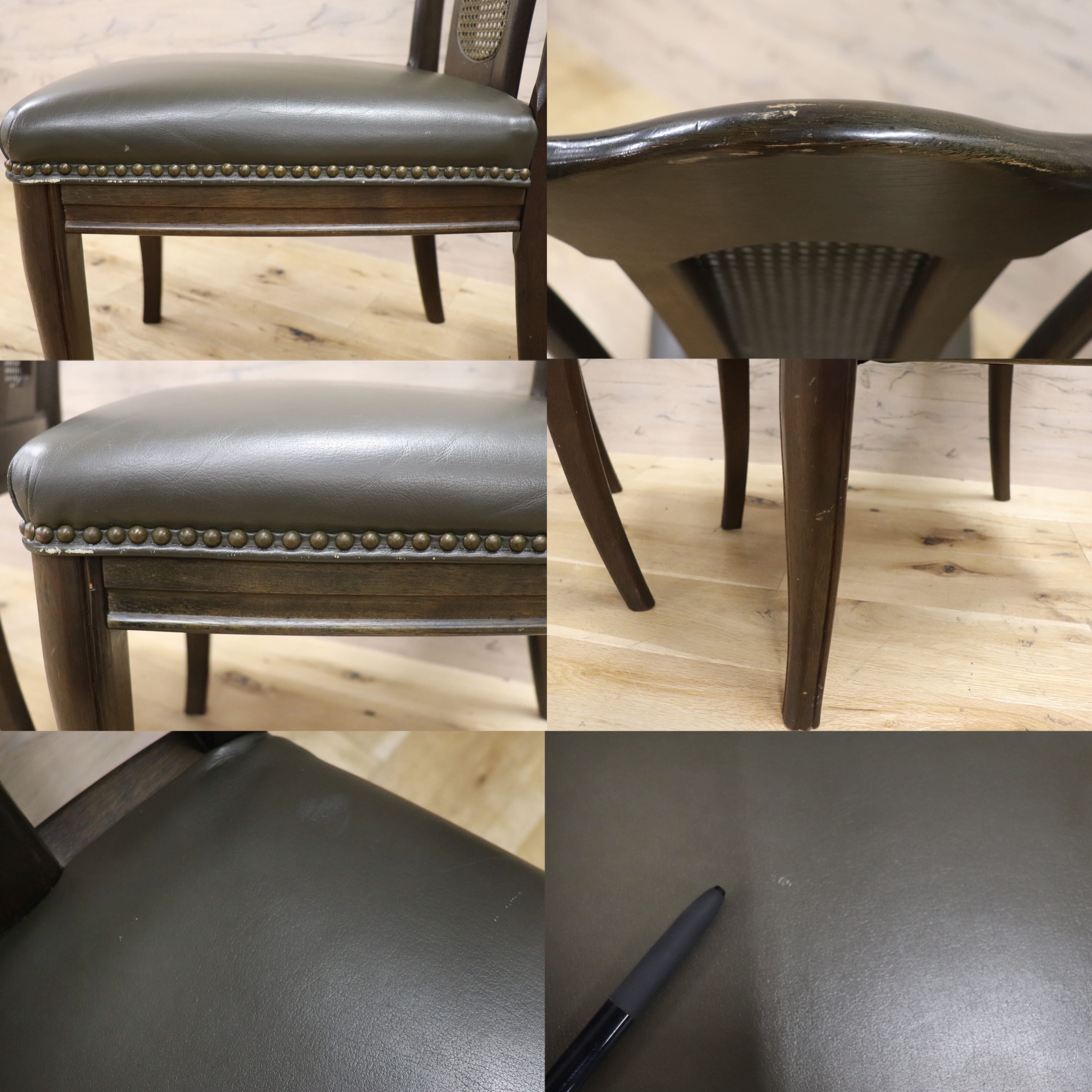 GMGN50C○maruni / マルニ ダイニングチェア 椅子 2脚セット ハイバックチェア 本革 レザー クラシック ヴィンテージ 定価約16万