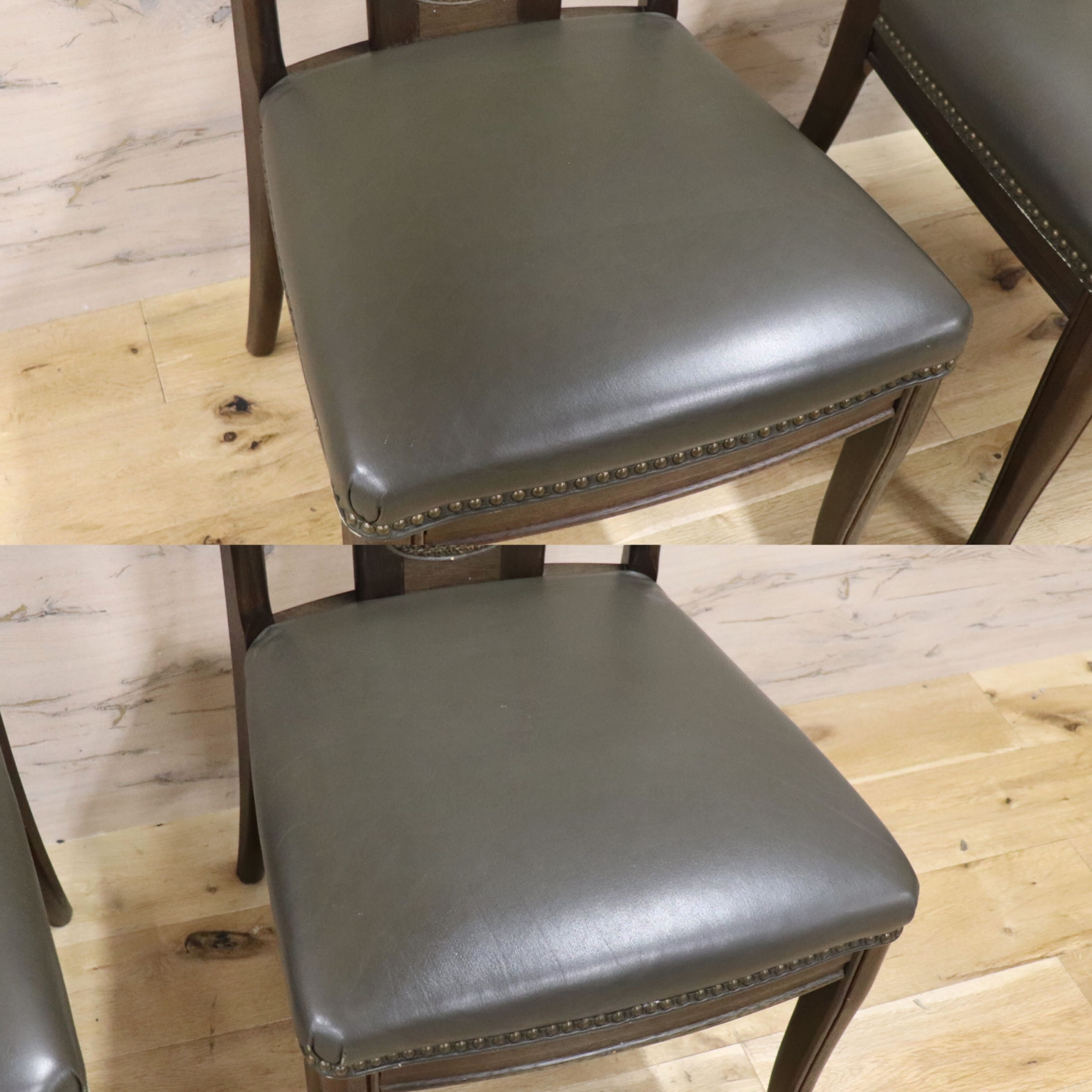 GMGN50C○maruni / マルニ ダイニングチェア 椅子 2脚セット ハイバックチェア 本革 レザー クラシック ヴィンテージ 定価約16万