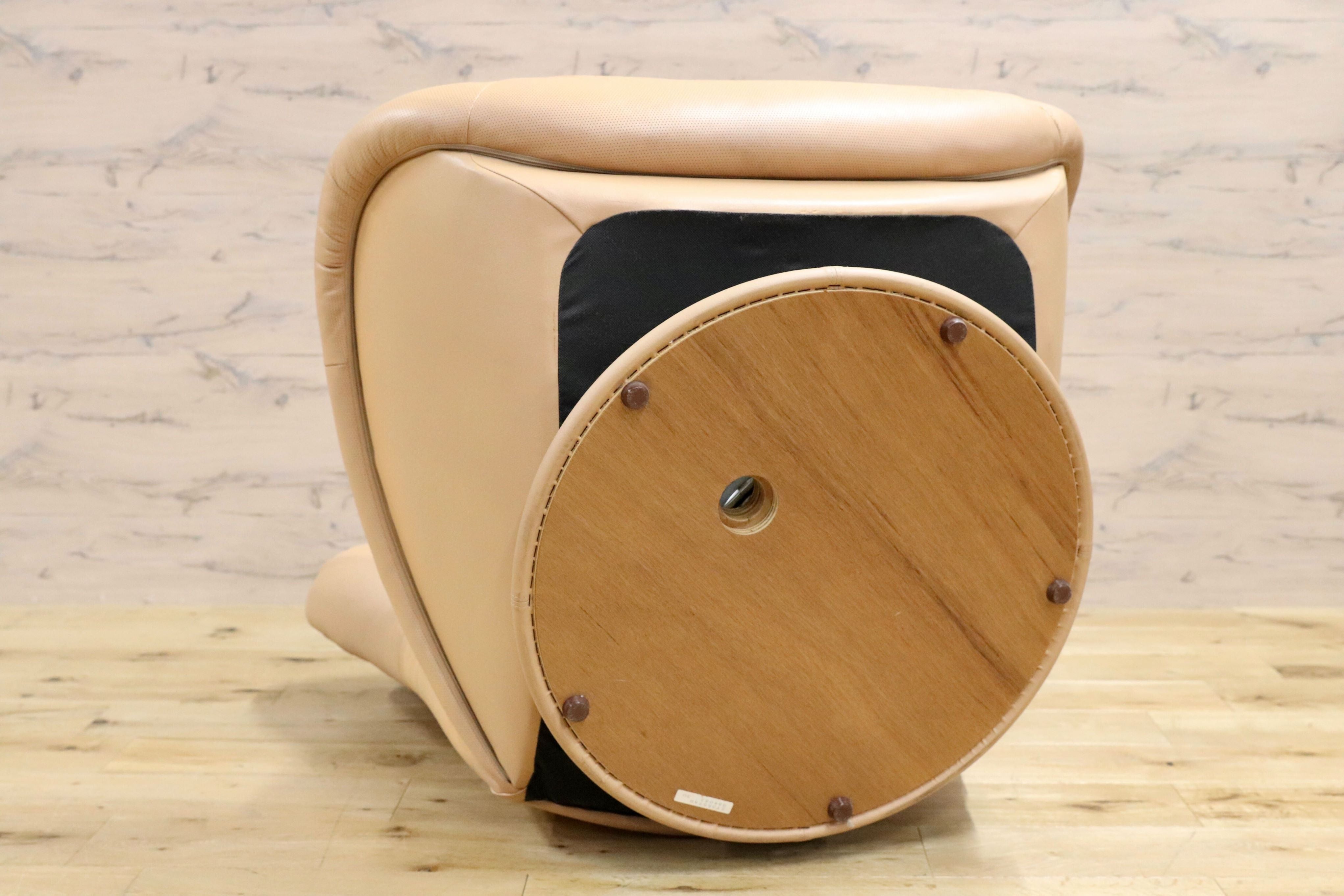 GMGN266A○karimoku / カリモク ZT3557 1人掛けソファ シングルソファ ラウンジチェア 本革 定価約20万 展示品