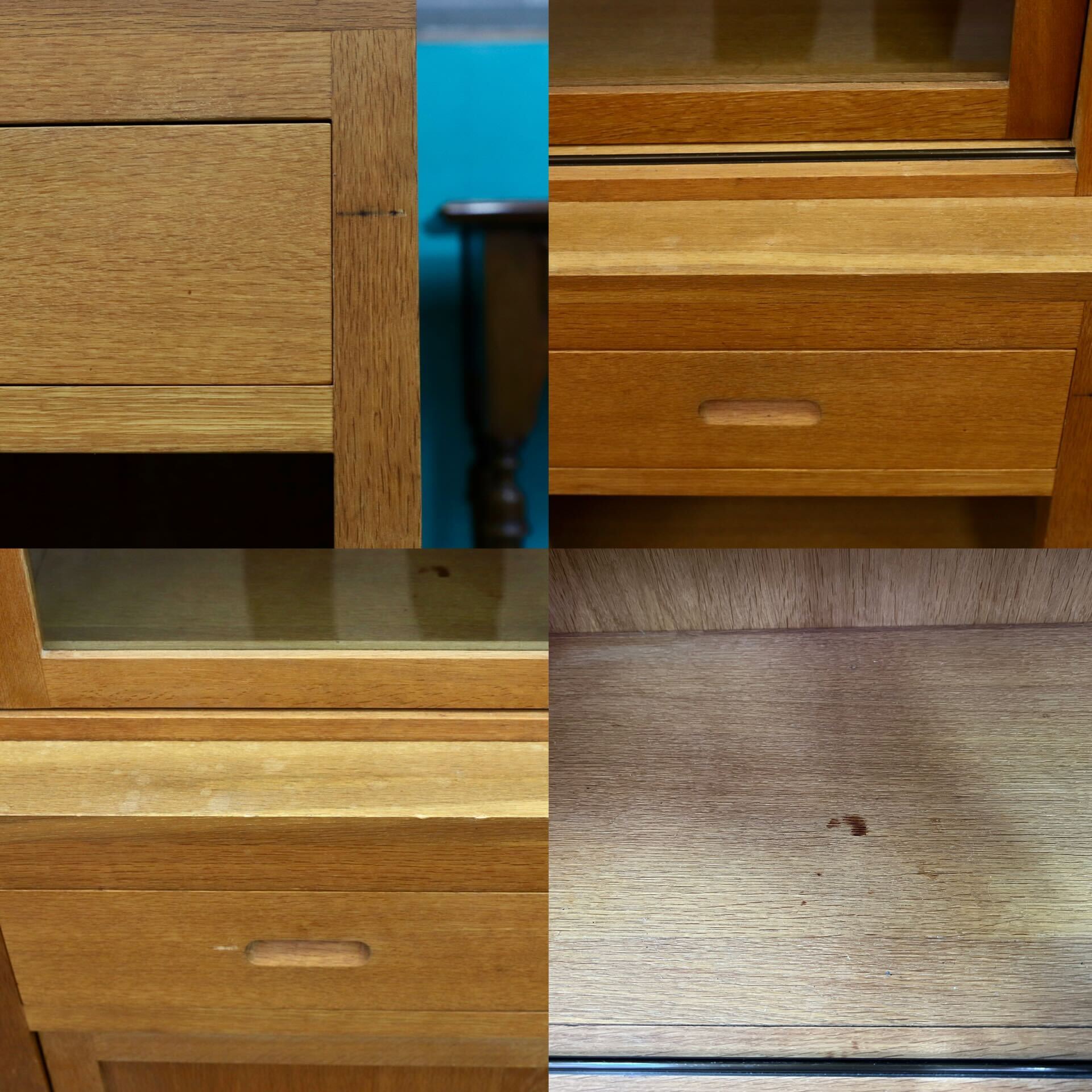 GMIK27○北欧スタイル オーク総無垢 食器棚 飾り棚 キャビネット 検)飛騨家具 旭川家具 ヴィンテージ