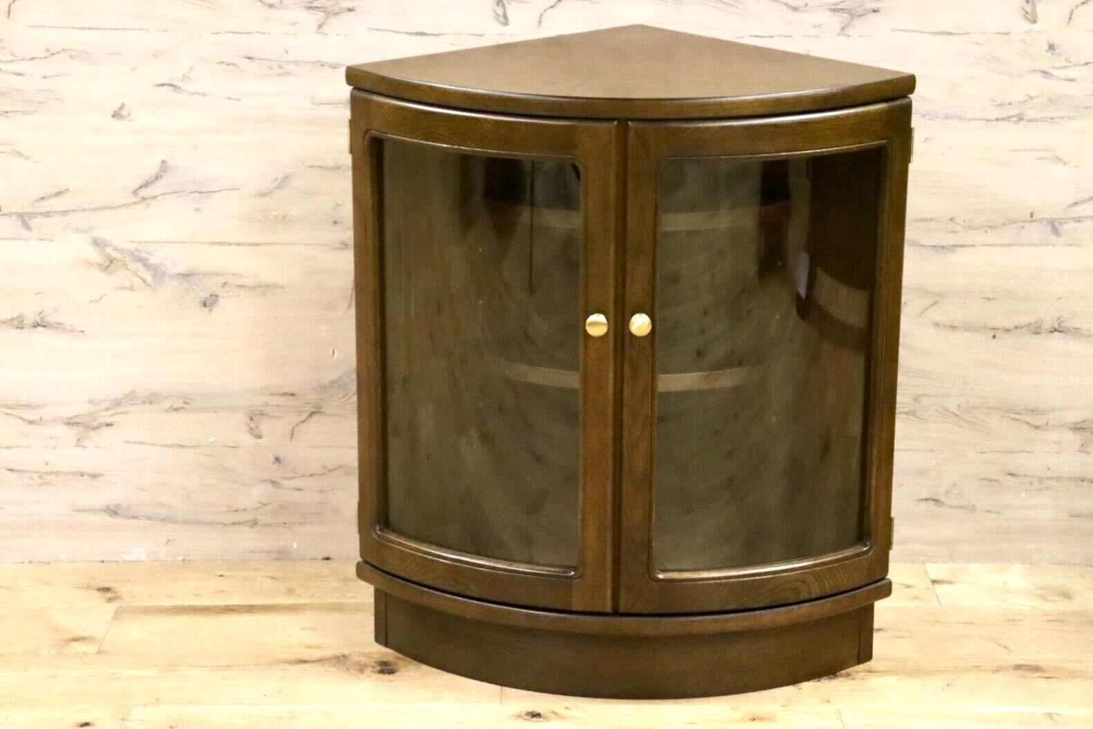 GMHS153○karimoku / カリモク QS5125 コーナーボード コーナーキャビネット 飾り棚 リビング収納 オーク材 国産家具