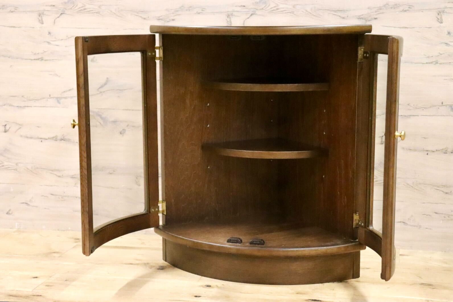 GMHS153○karimoku / カリモク QS5125 コーナーボード コーナーキャビネット 飾り棚 リビング収納 オーク材 国産家具