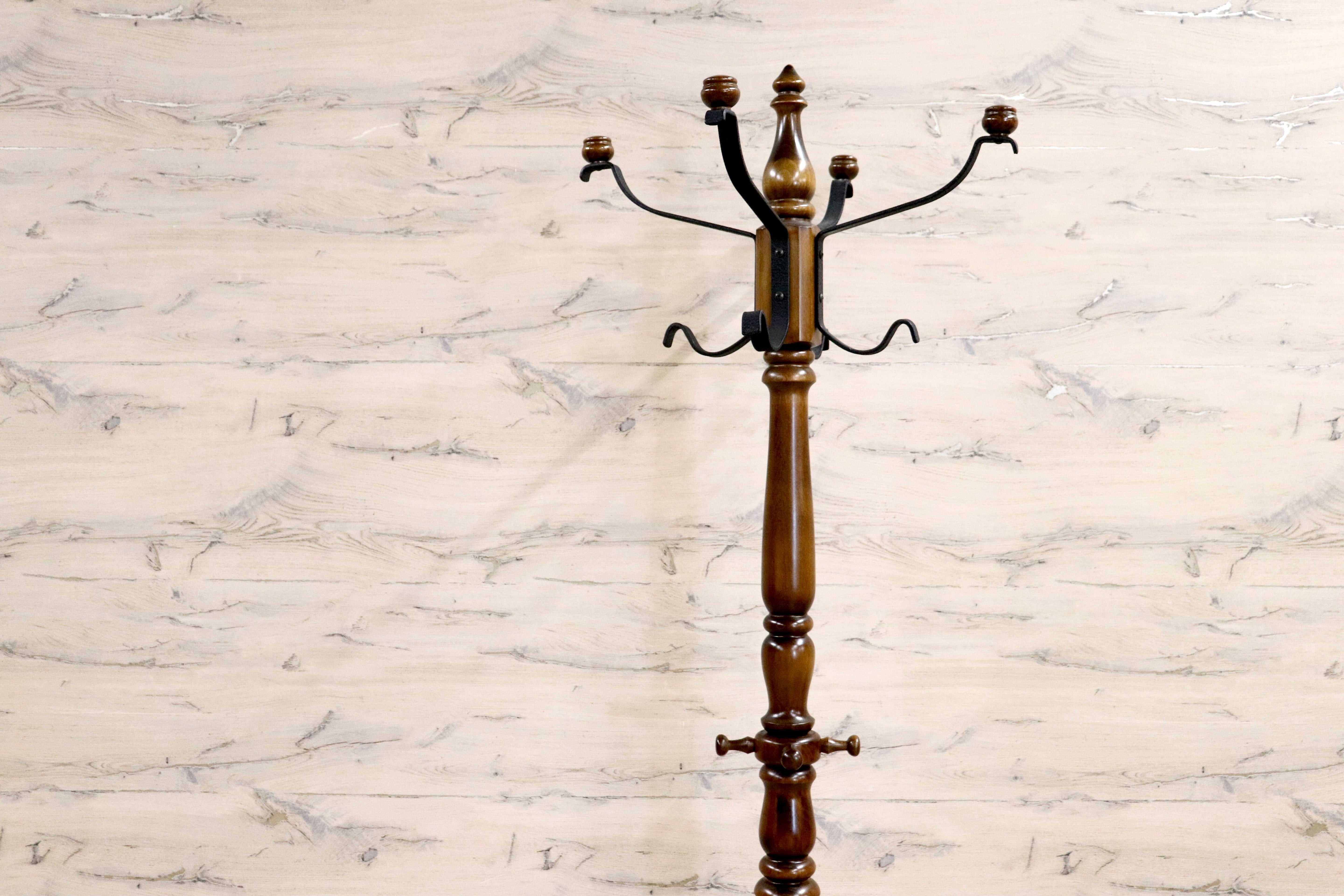 GMHF61○karimoku / カリモク コロニアル コートハンガー ポールハンガー 帽子掛け ハンガーラック ブナ材 国産家具 定価約7.5万