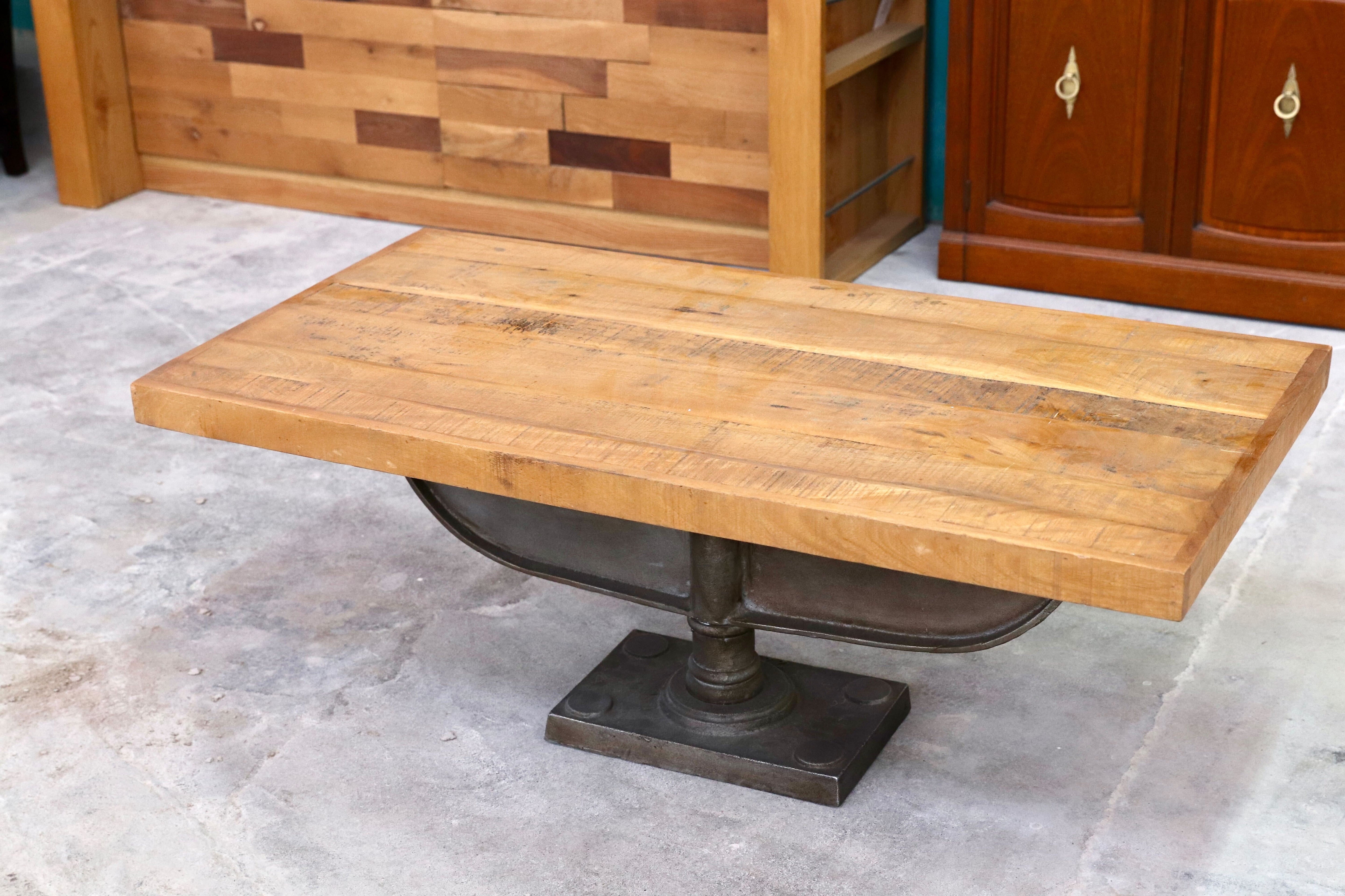 GMHK482A○インダストリアル 工業系 センターテーブル リビングテーブル アイアン 古木 コーヒーテーブル カフェ 店舗什器 アンティーク