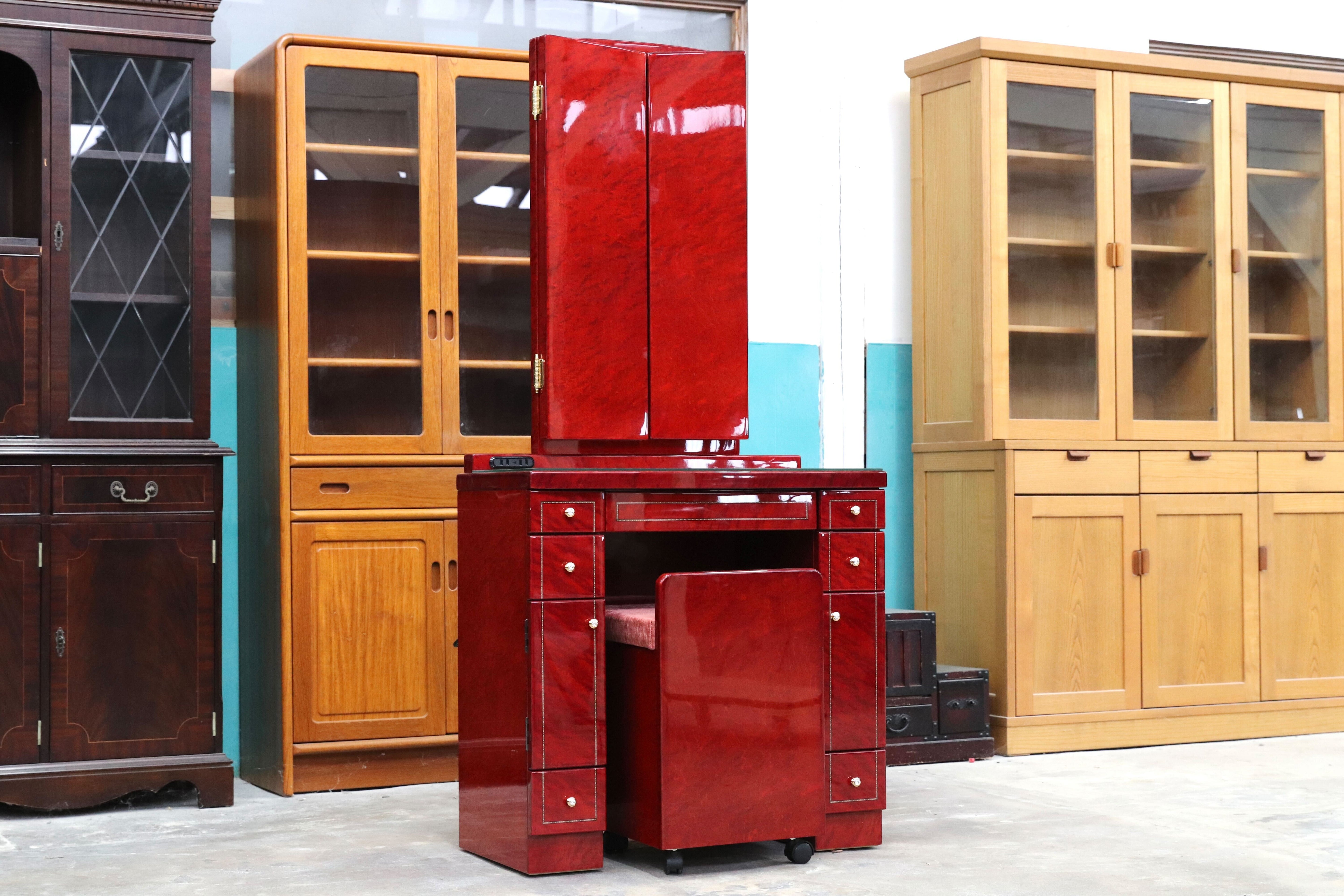 GMIK549○ドレッサー 三面鏡 化粧台 クラシック エレガント 高級家具 美品 検)松田三郎商店 北谷家具