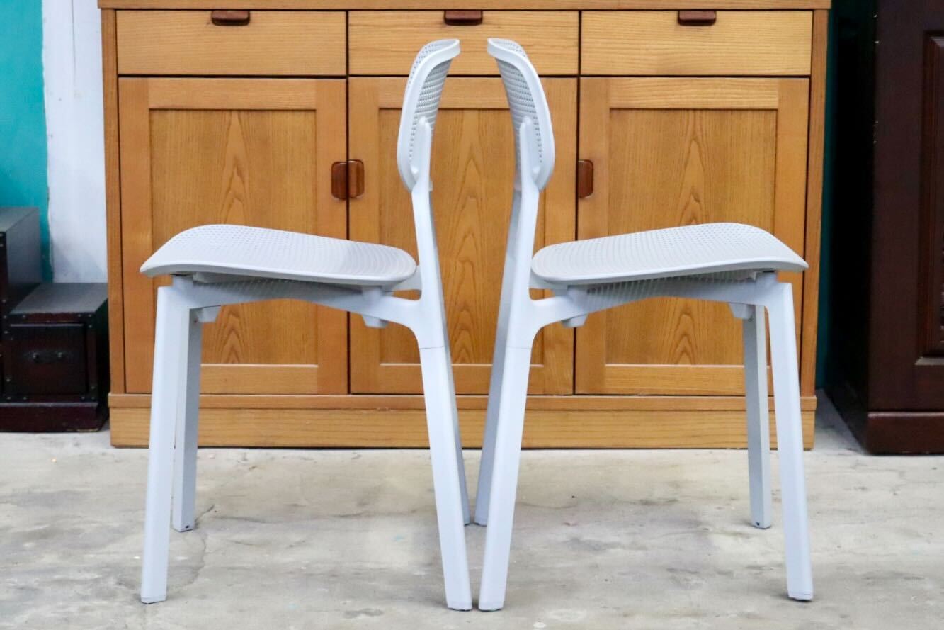 GMIS275D○KRISTALIA / クリスタリア COLANDER ダイニングチェア 椅子 2脚セット スタッキング モダン イタリア グレー 展示品 定価約10万