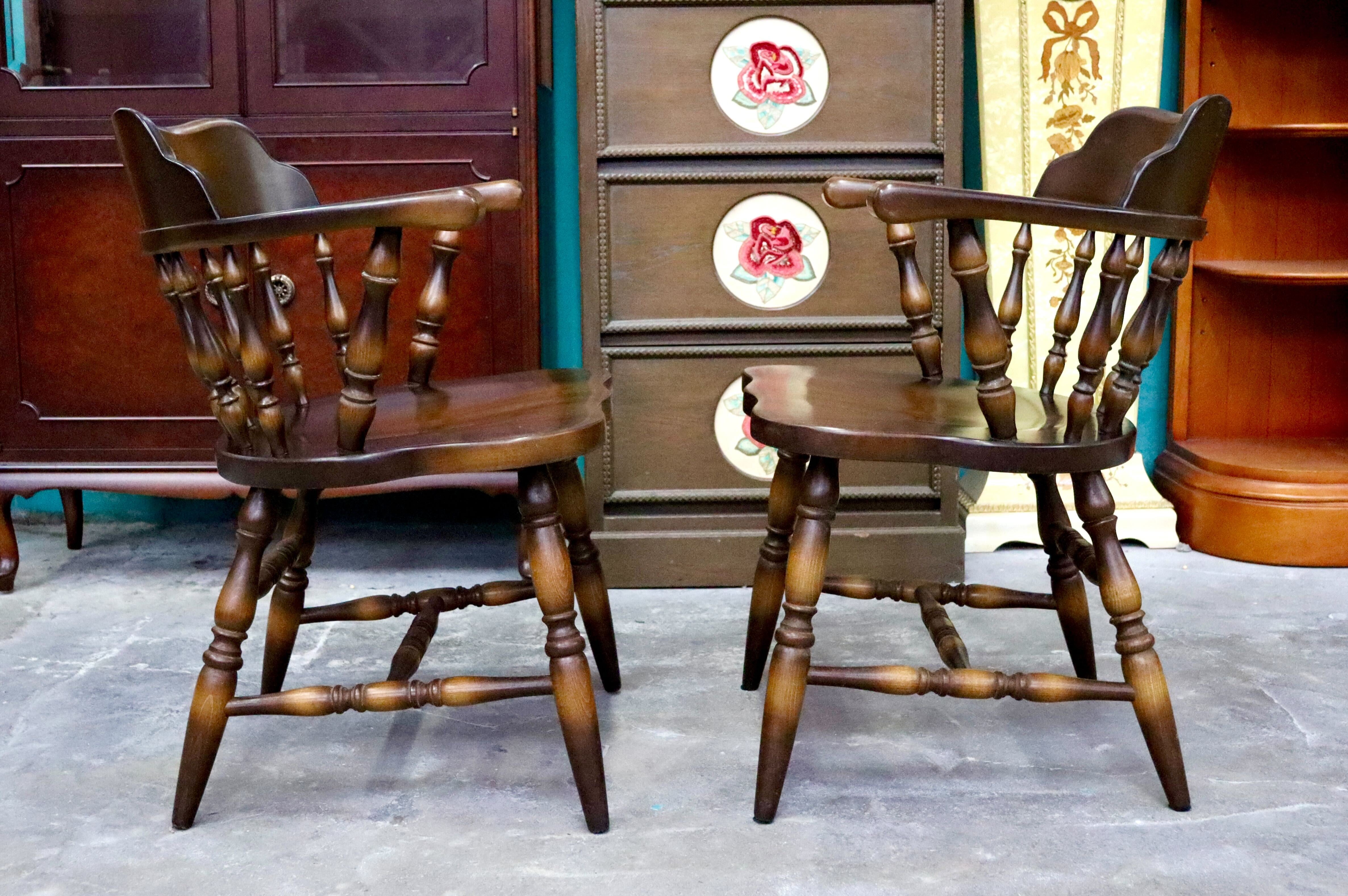 GMIH317B○飛騨産業 / HIDA キツツキ ウィンザーチェア ダイニングチェア 椅子 2脚セット カントリー レトロ 無垢 国産家具