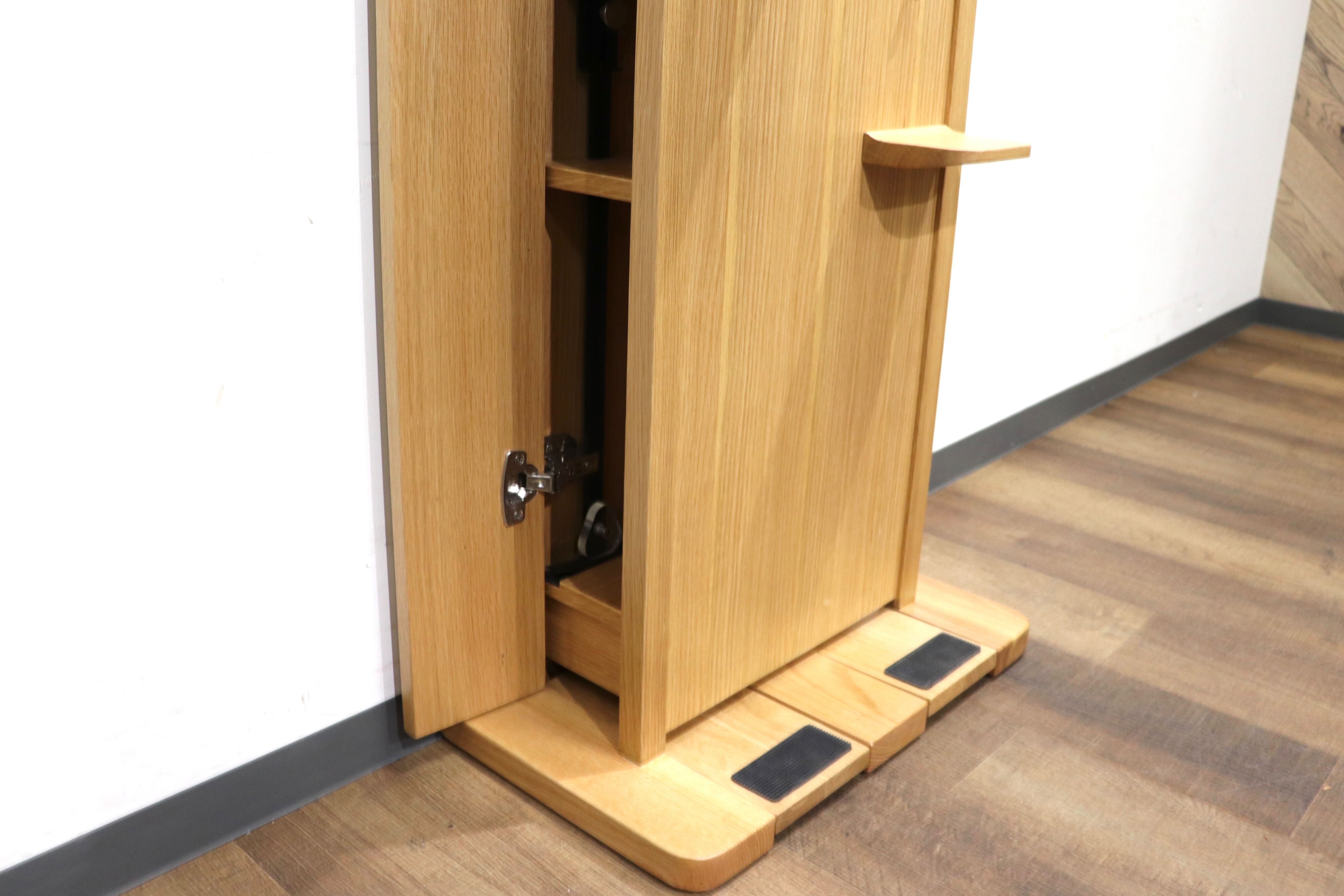 GMHN284A○森明商店 Kireidana Smart-w アルコール消毒スタンド フットペダル 親子両用 オーク材 ナチュラル ホテル オフィス 定価約7.6万