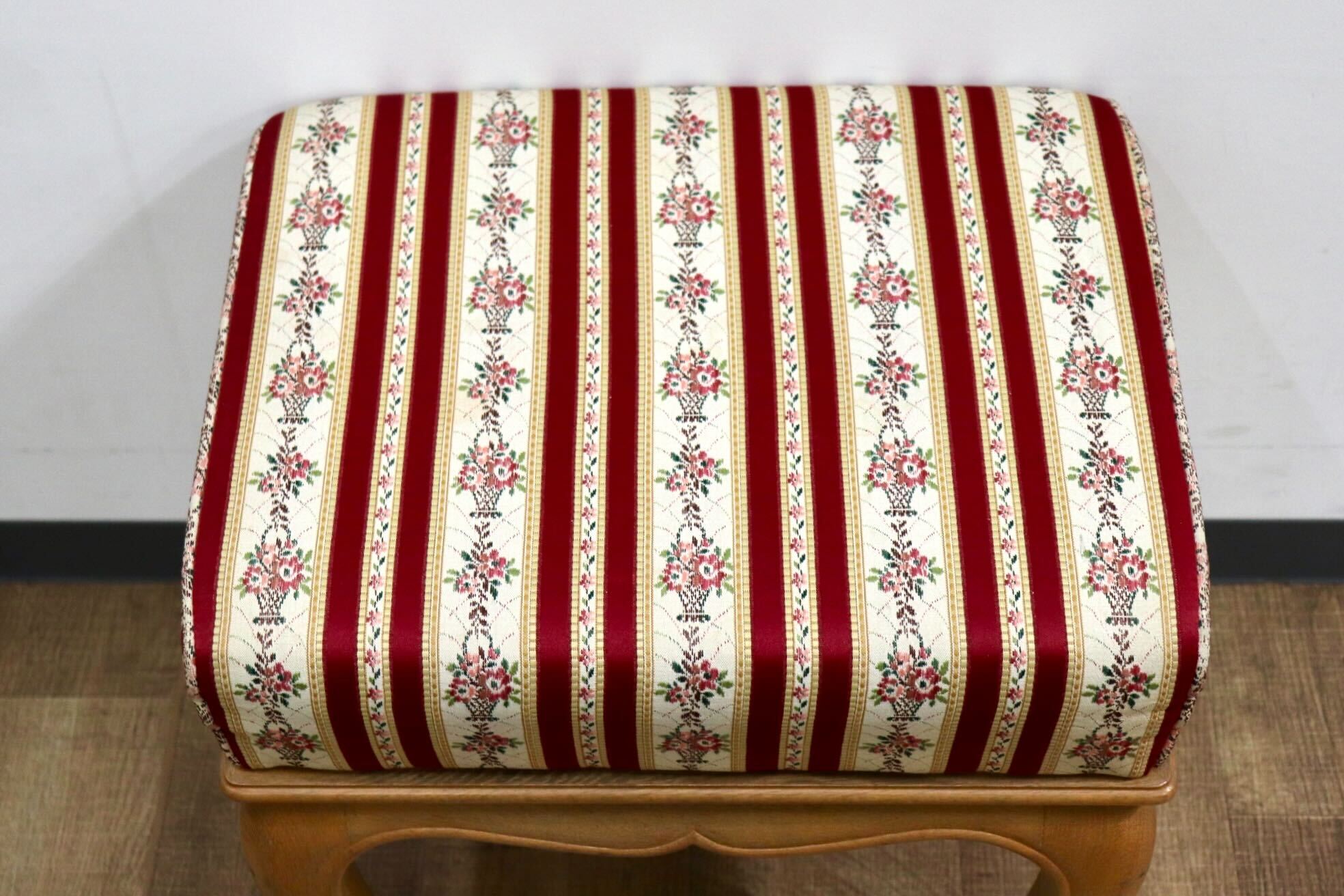 GMHK844○西洋 アンティーク スツール オットマン 猫脚 ファブリック クラシック ヨーロピアン