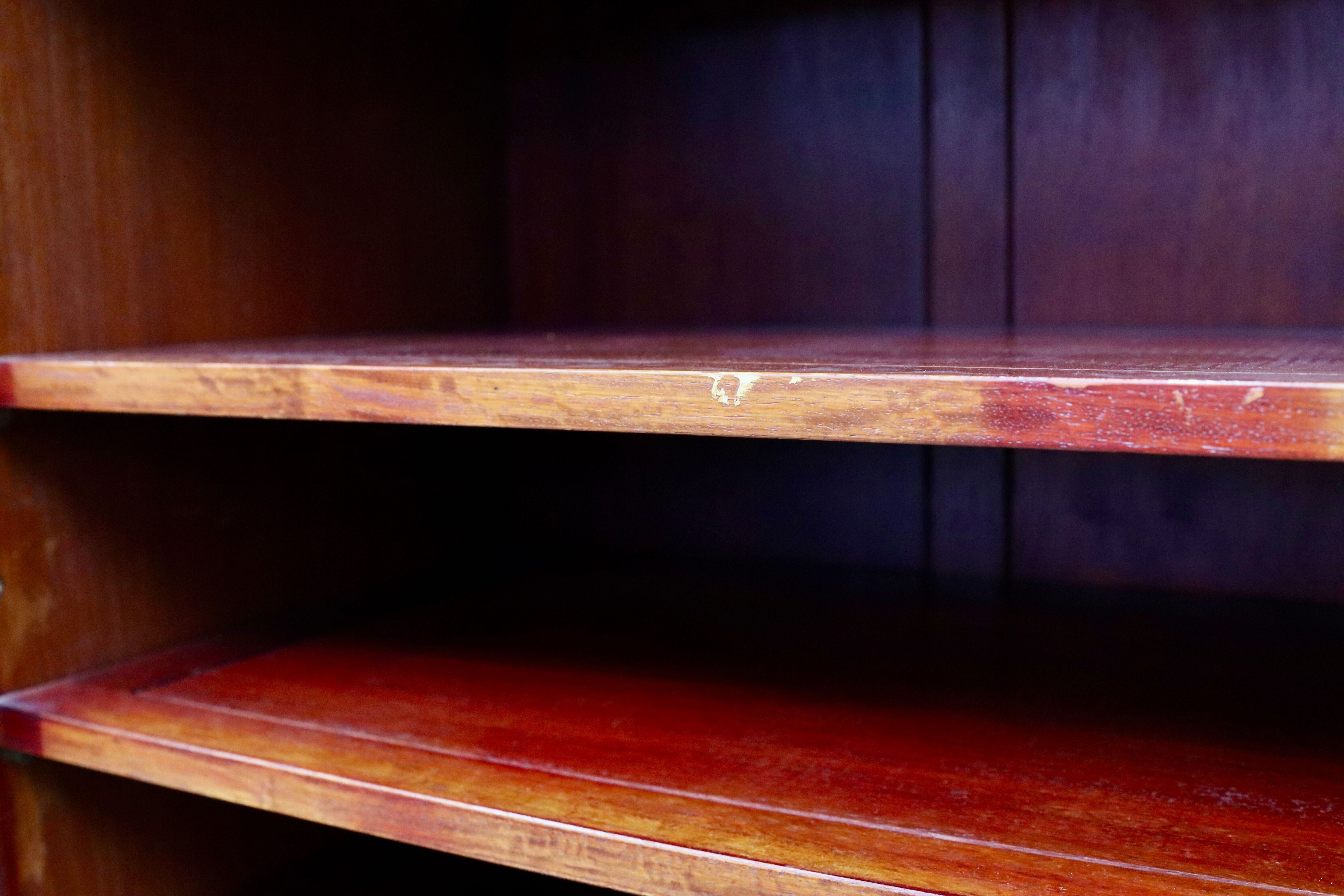 GMIS287○中国美術 唐木家具 高級家具 本棚 書棚 飾り棚 キャビネット ブックキャビネット 書斎 棚 民藝 アンティーク