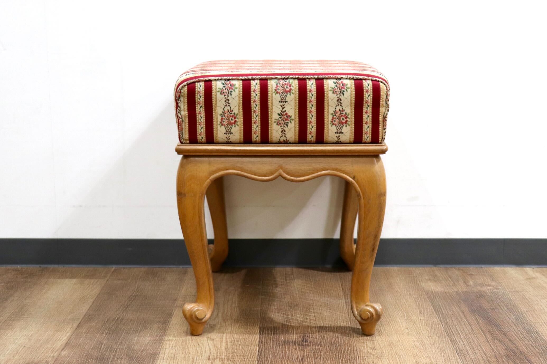 GMHK844○西洋 アンティーク スツール オットマン 猫脚 ファブリック クラシック ヨーロピアン