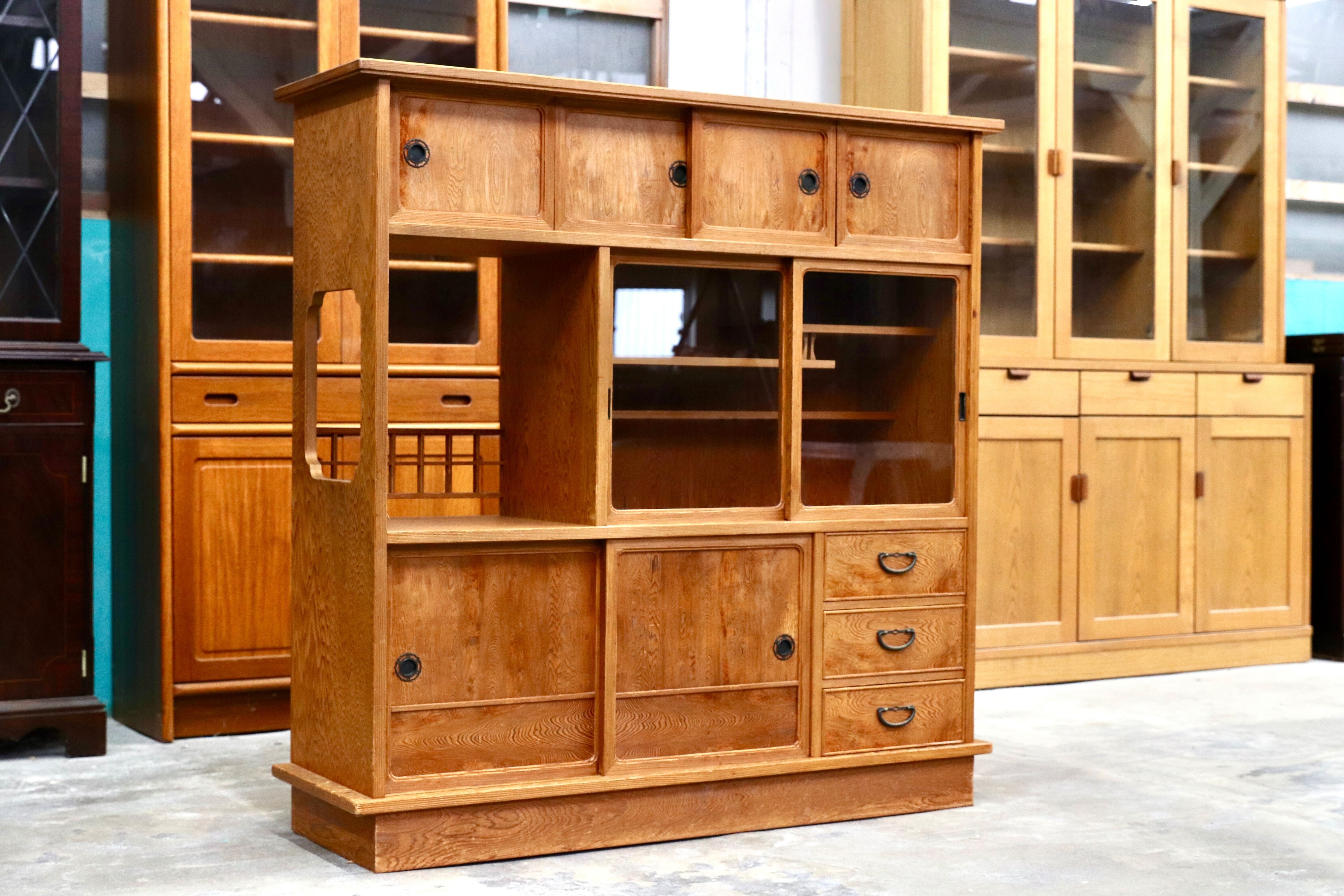 GMIK551○世界遺産屋久杉 茶棚 飾り棚 サイドボード リビングボード 和家具