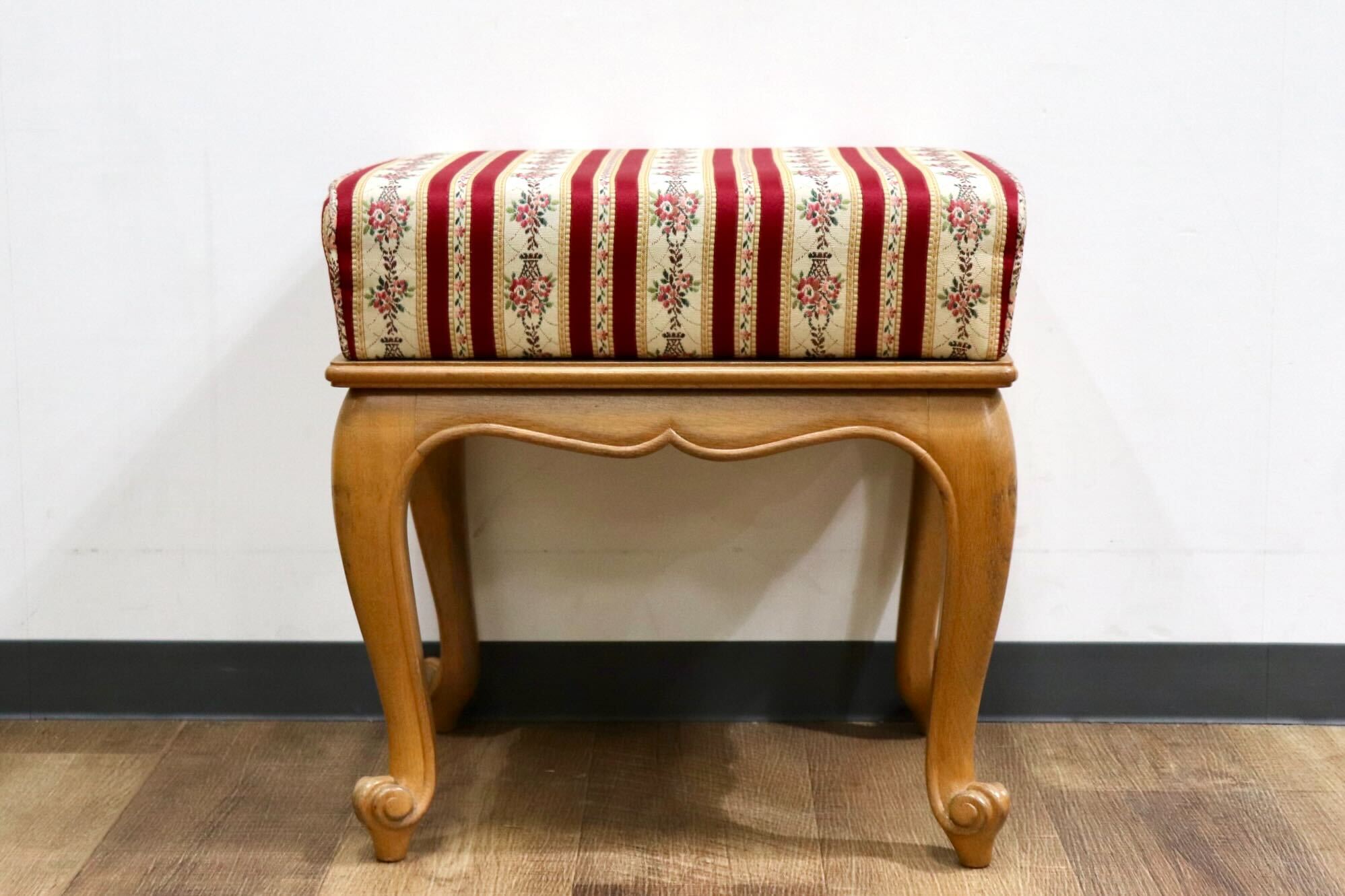 GMHK844○西洋 アンティーク スツール オットマン 猫脚 ファブリック クラシック ヨーロピアン