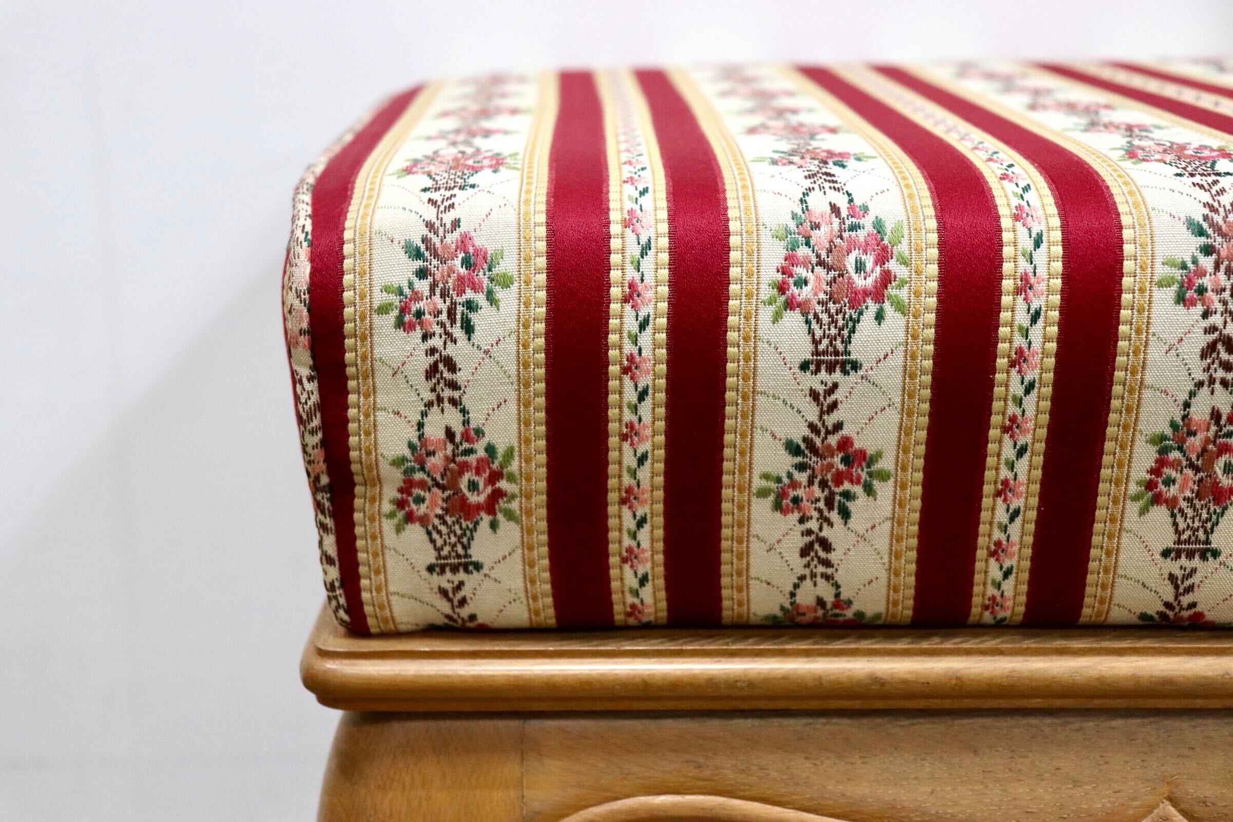 GMHK844○西洋 アンティーク スツール オットマン 猫脚 ファブリック クラシック ヨーロピアン