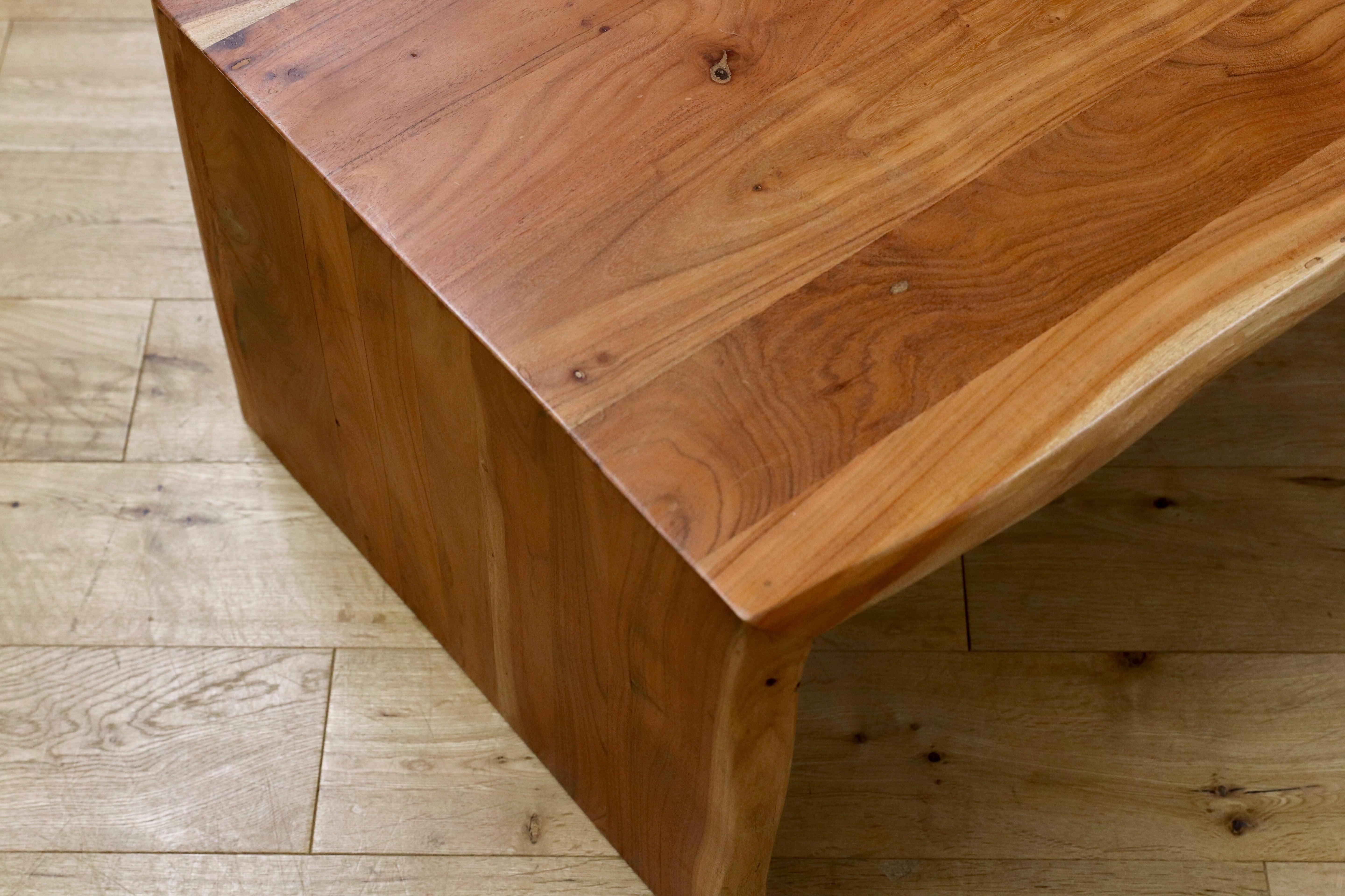 GMIK107○アカシア材 センターテーブル リビングテーブル コーヒーテーブル 木製 無垢 カントリー