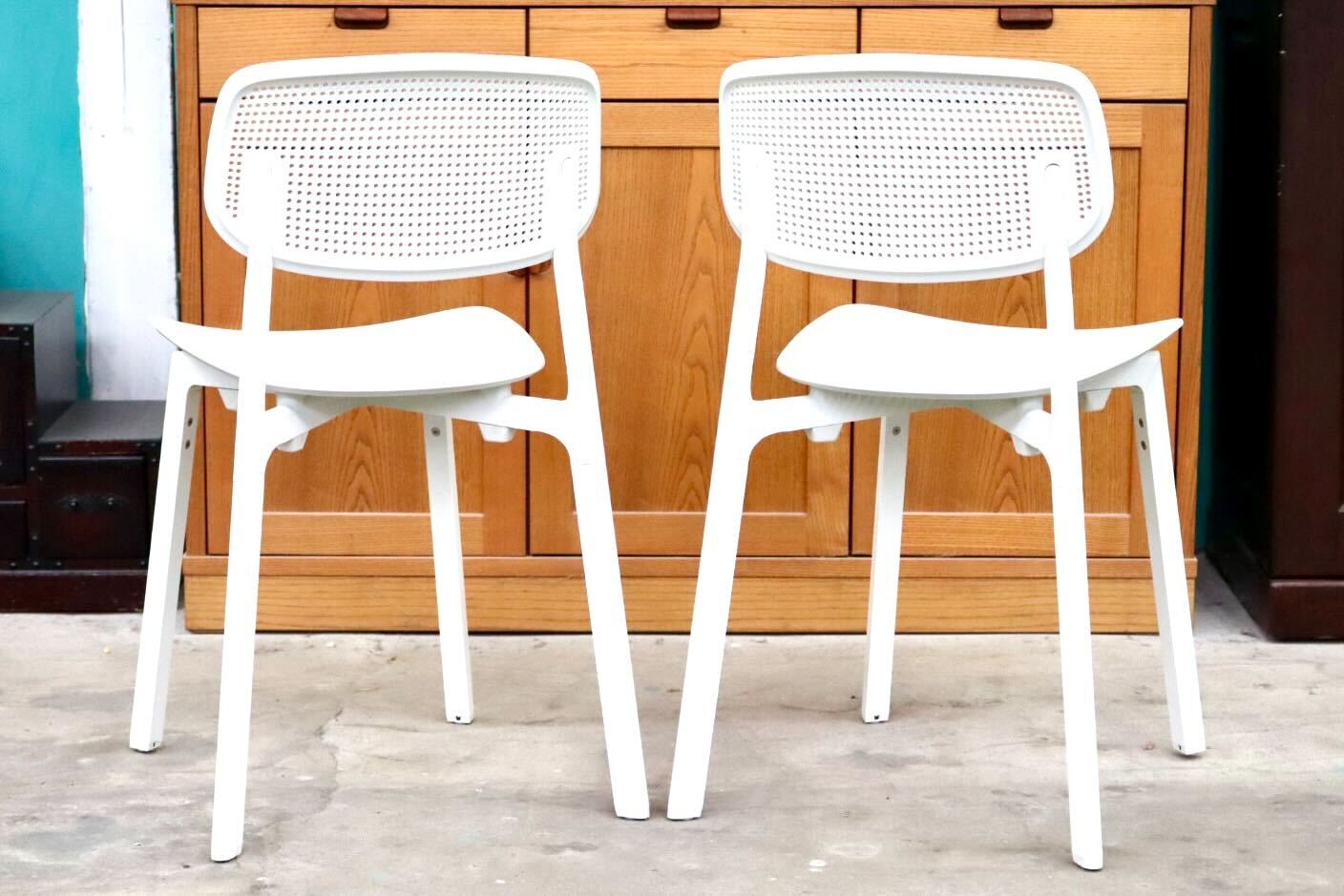 GMIS275F○KRISTALIA / クリスタリア COLANDER ダイニングチェア 椅子 2脚セット スタッキング モダン イタリア 白 展示品 定価約10万