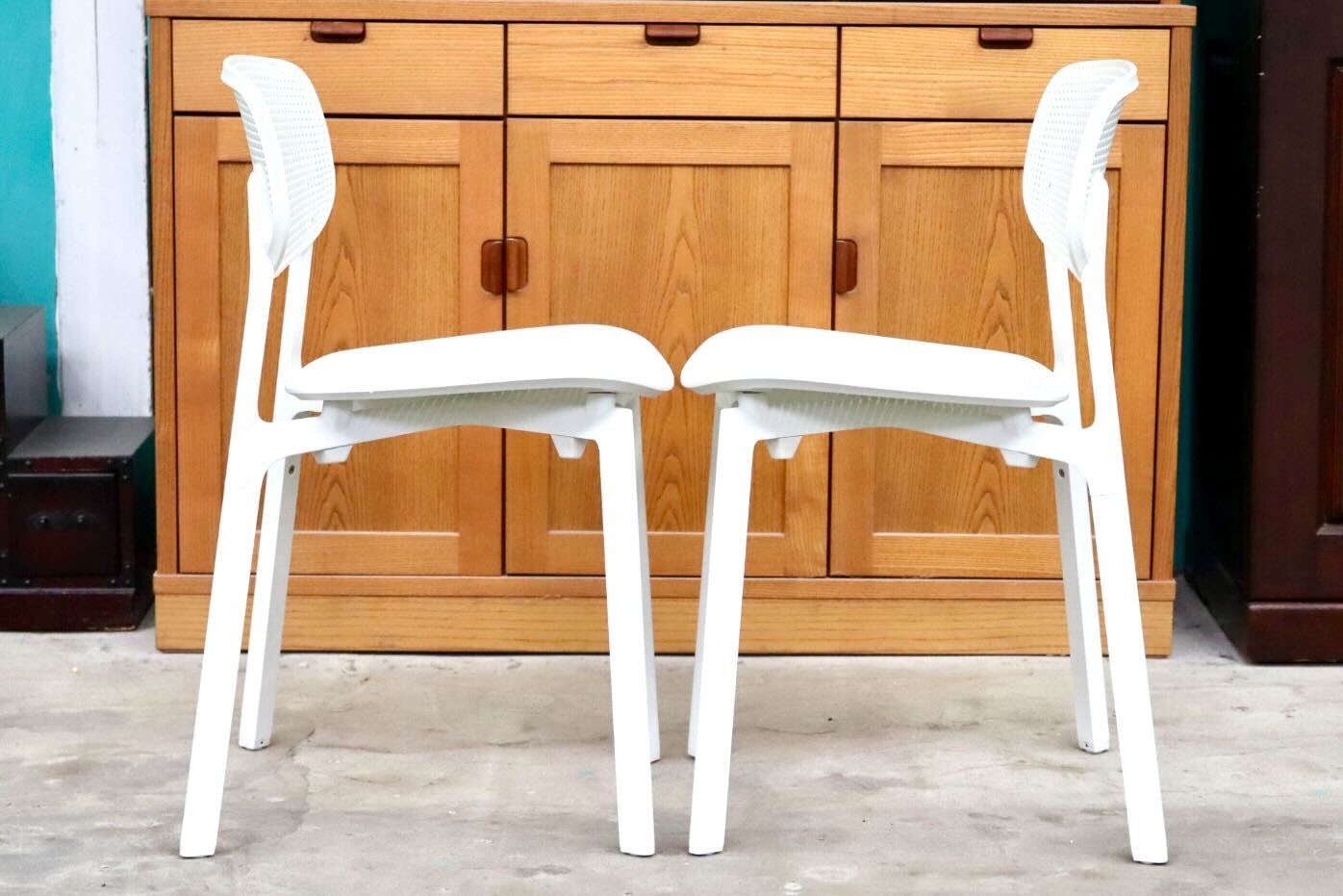 GMIS275F○KRISTALIA / クリスタリア COLANDER ダイニングチェア 椅子 2脚セット スタッキング モダン イタリア 白 展示品 定価約10万