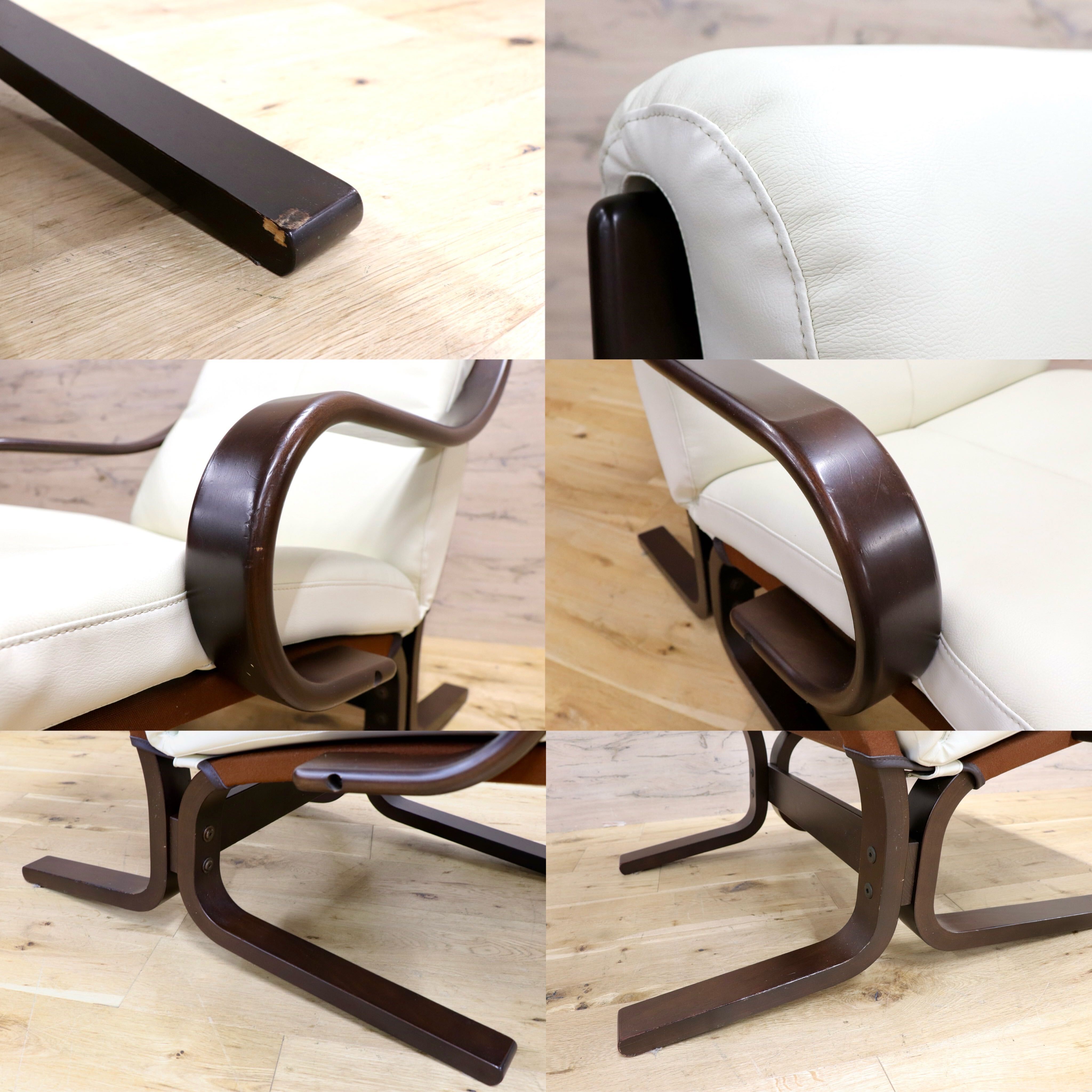 GMJK328A○冨士ファニチア / FUJI FURNITURE Agio アージオ 1人掛けソファ シングルソファ ラウンジチェア 木製 ホワイト レザー 国産家具